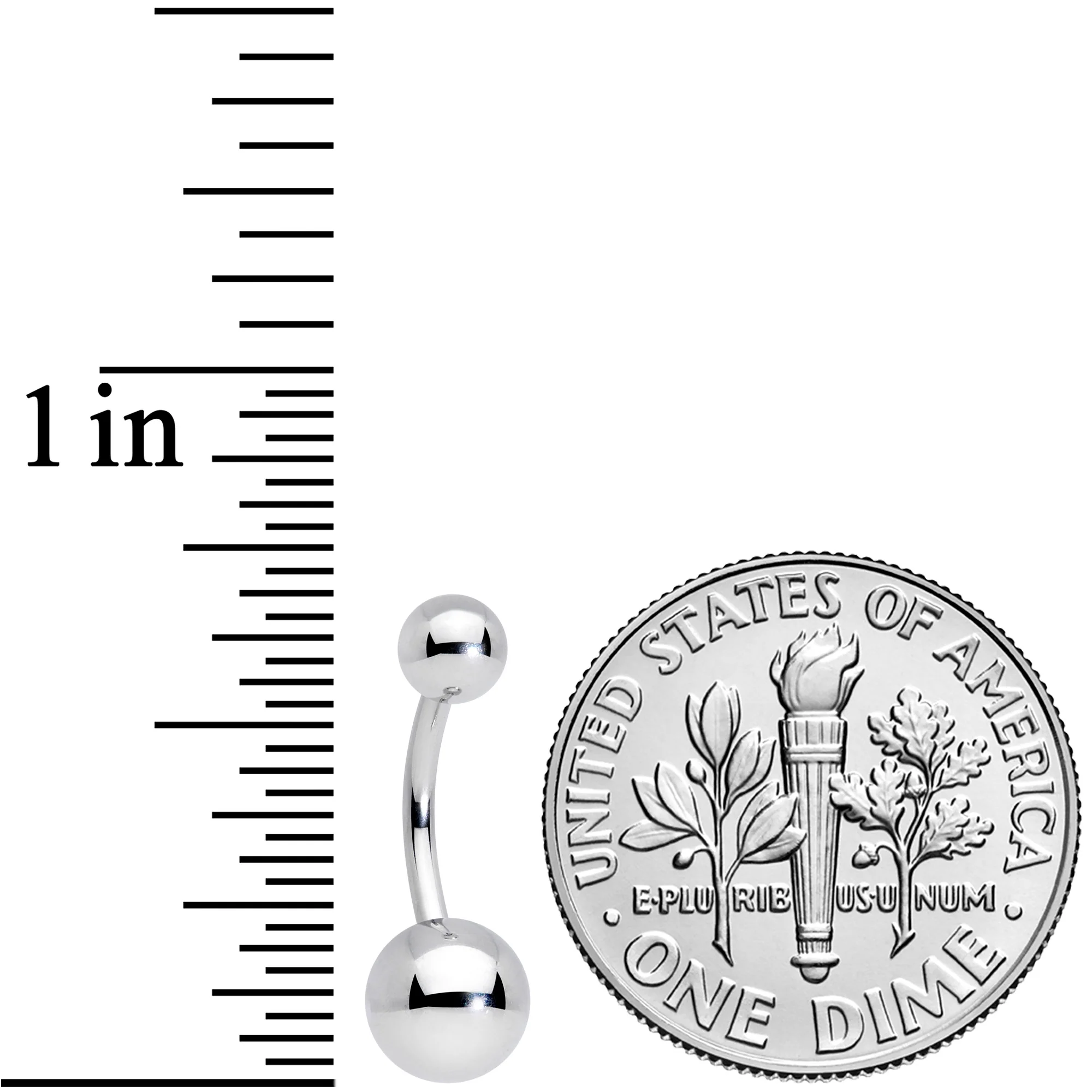 16G 5/16 Grade 23 Titanium Cartilage Curved Barbell - Image 2