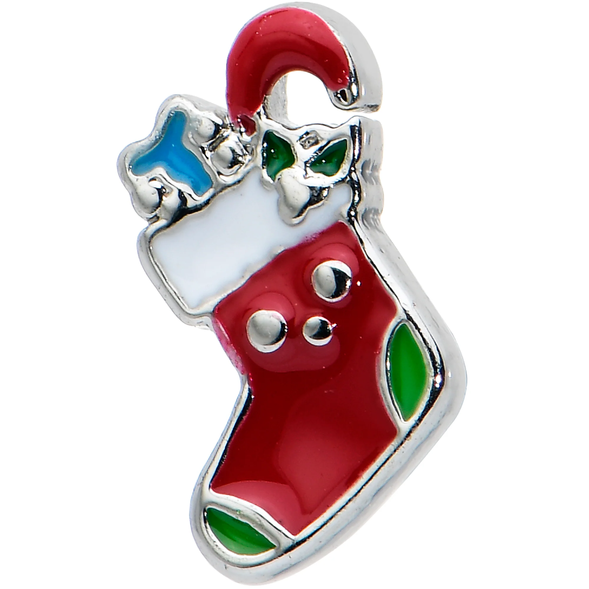 16G 5/16 Happy Christmas Stocking Red Green Labret Monroe Tragus - Image 2