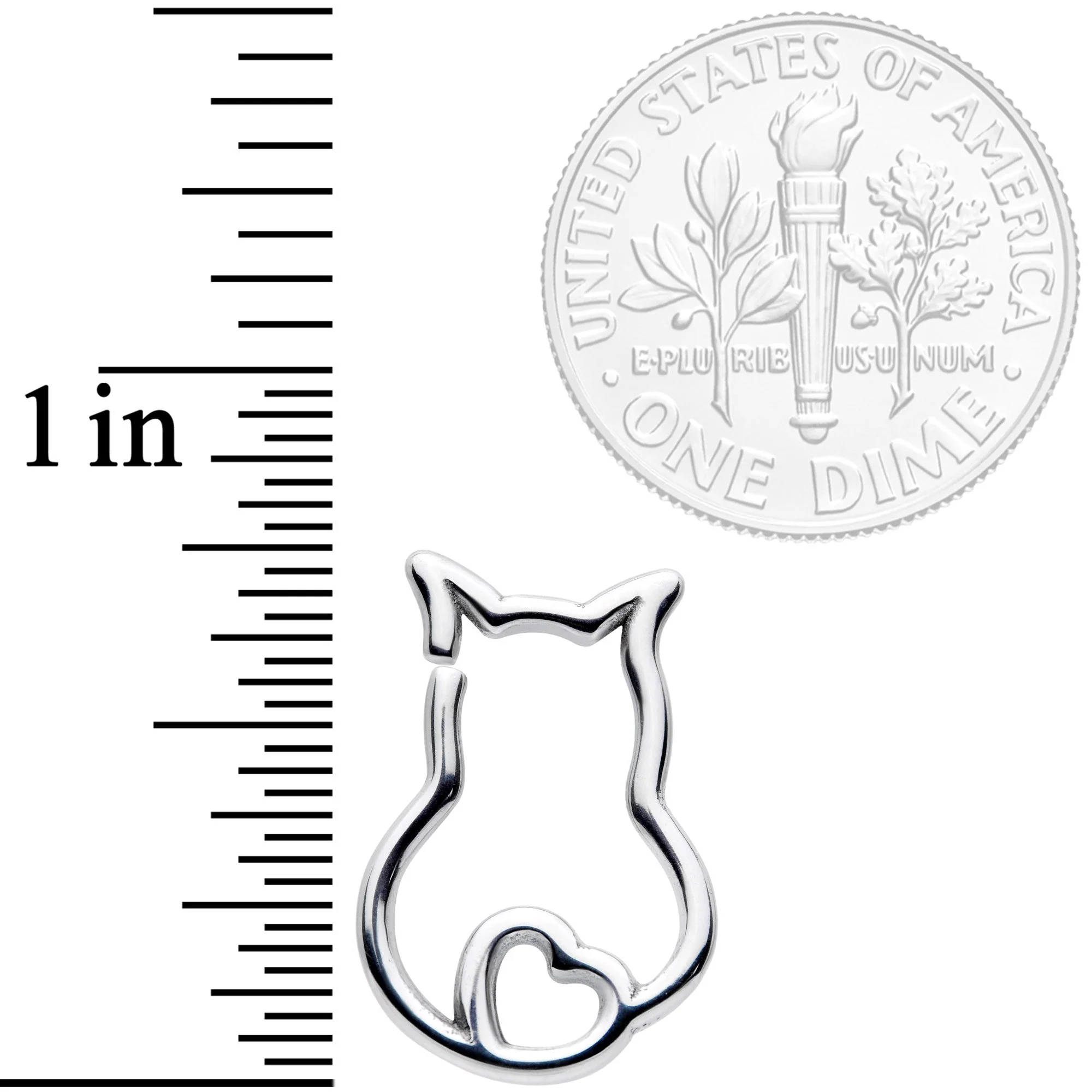 16G 5/16 Luv Kitty Cat Closure Ring - Image 2