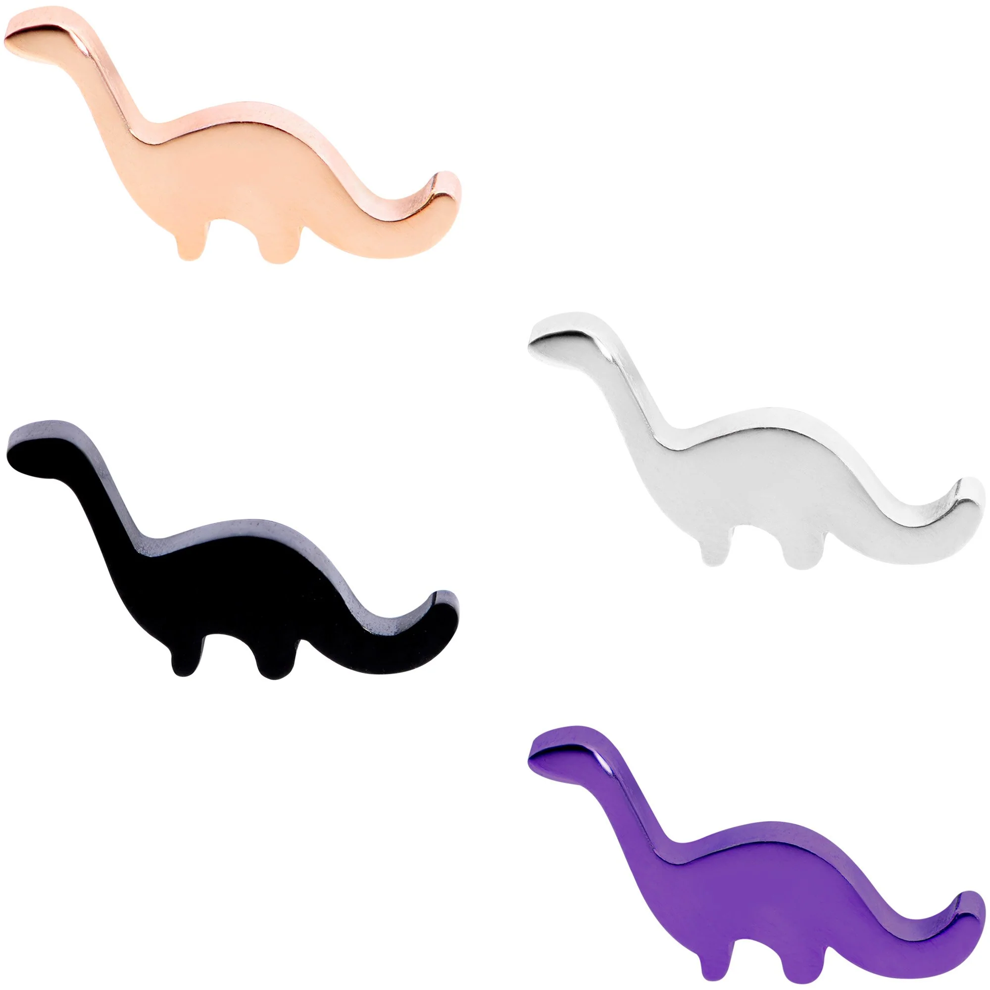 16G 5/16 Multicolor Dinosaur Internally Threaded Labret Set of 4 - Image 2