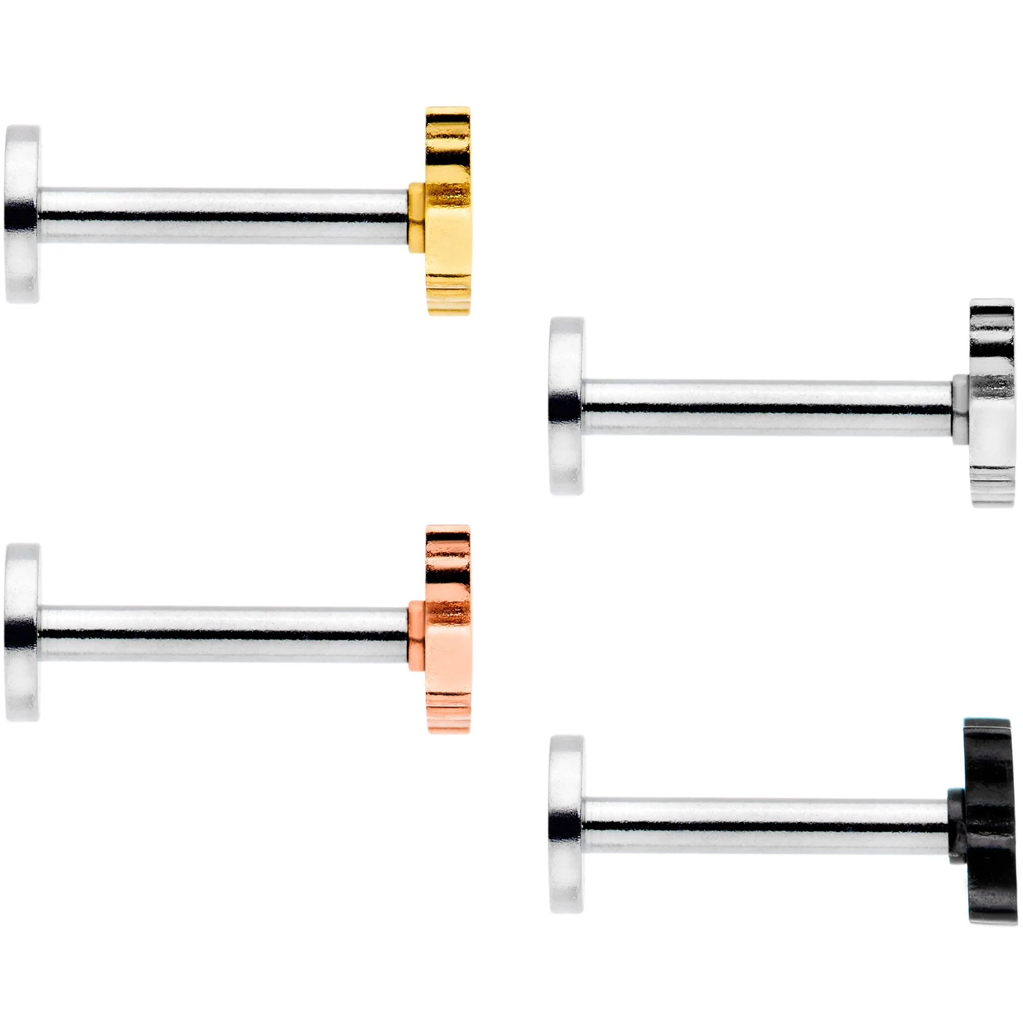 16G 5/16 Multicolor Internally Threaded Kitty Cat Labret Set of 4 - Image 3