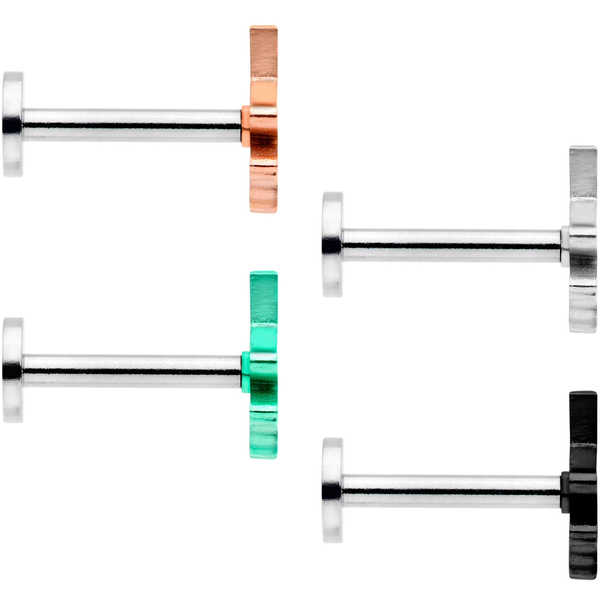 16G 5/16 Multicolor Unicorn Internally Threaded Labret Set of 4 - Image 3