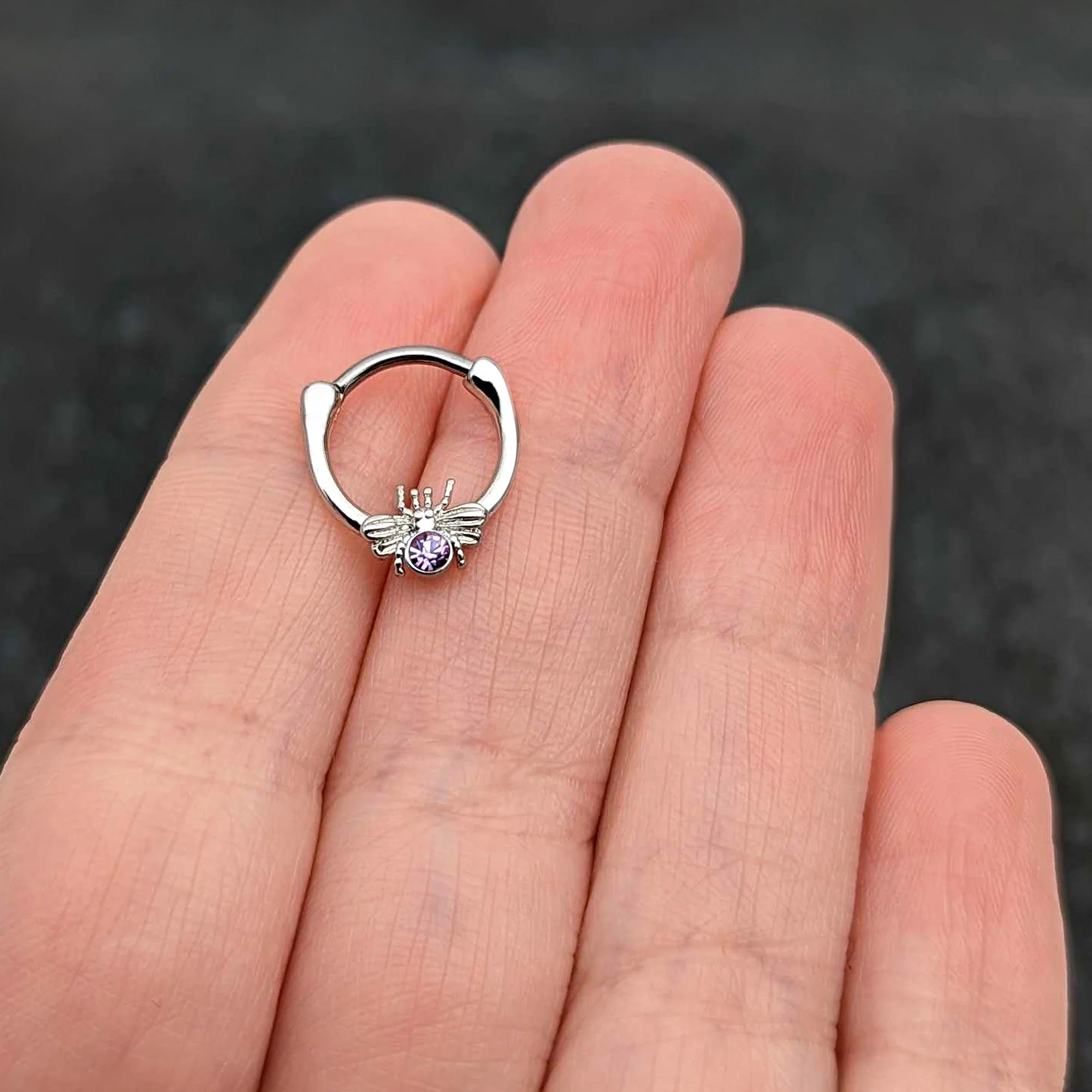 16G 5/16 Purple Gem Ultra Fly Cartilage Clicker - Image 8