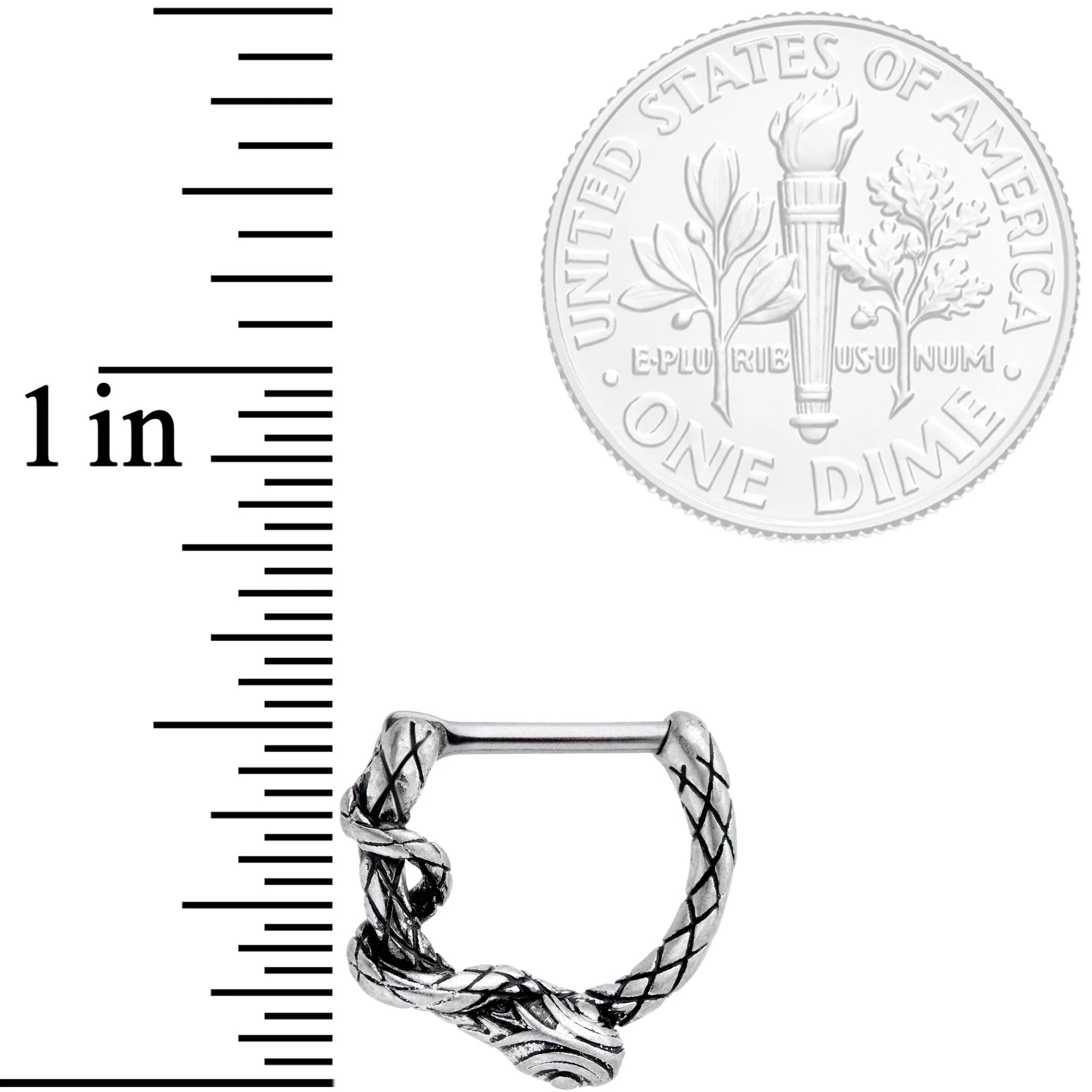 16G 5/16 Slithering Snake Septum Clicker - Image 3