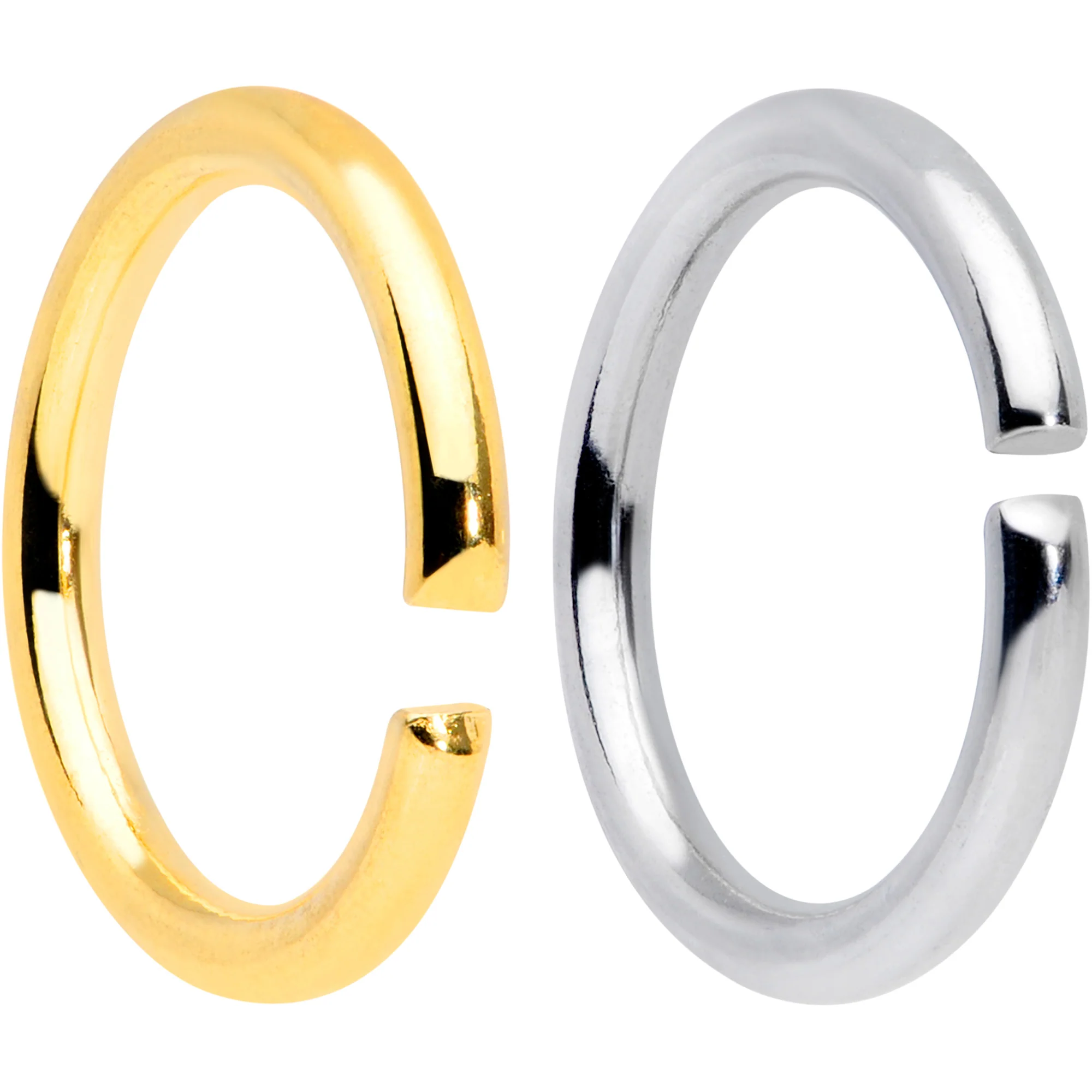 16G 5/16 Steel Gold Tone Seamless Cartilage Ring Set of 12 - Image 2