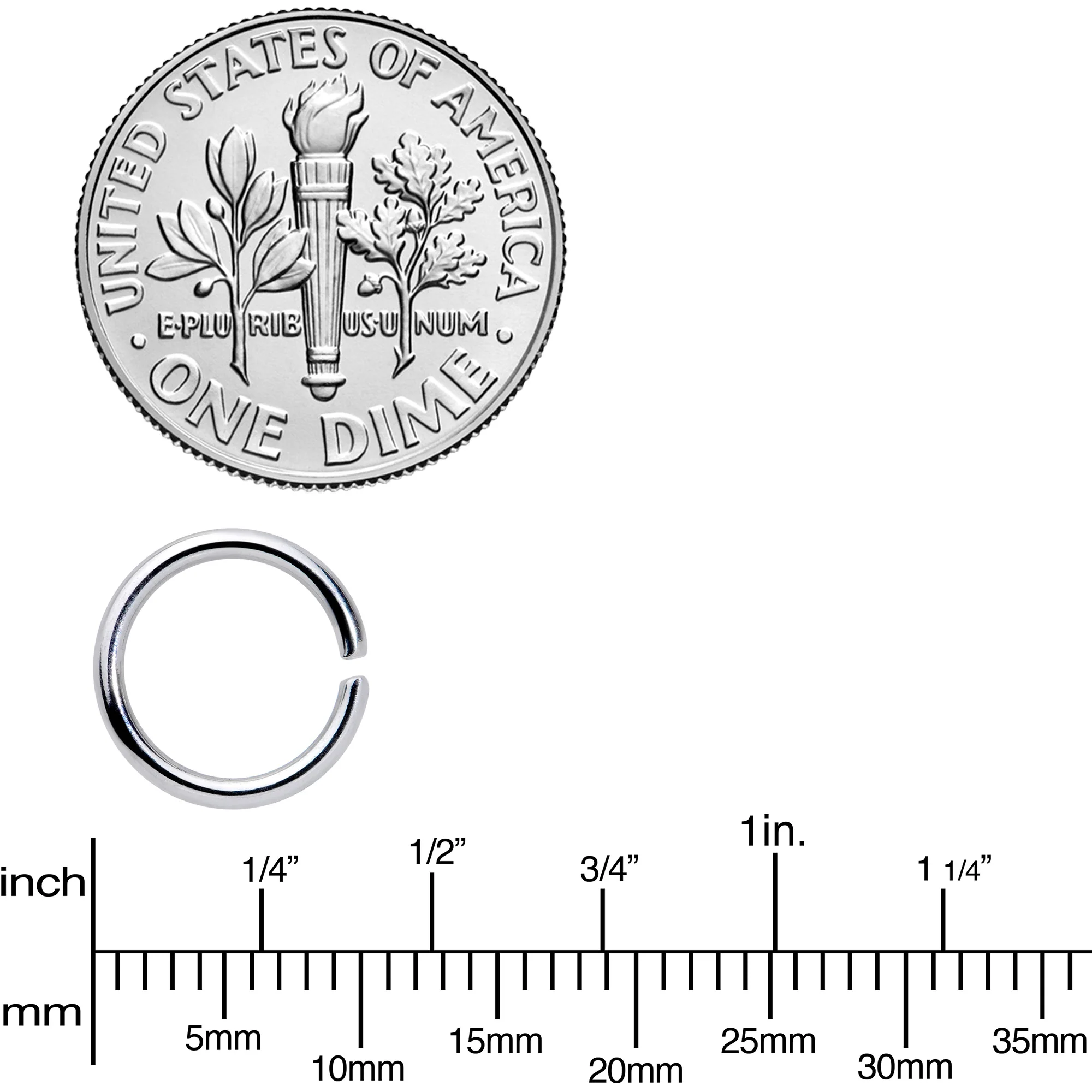 16G 5/16 Steel Rainbow Anodized Seamless Cartilage Ring Set of 12 - Image 3