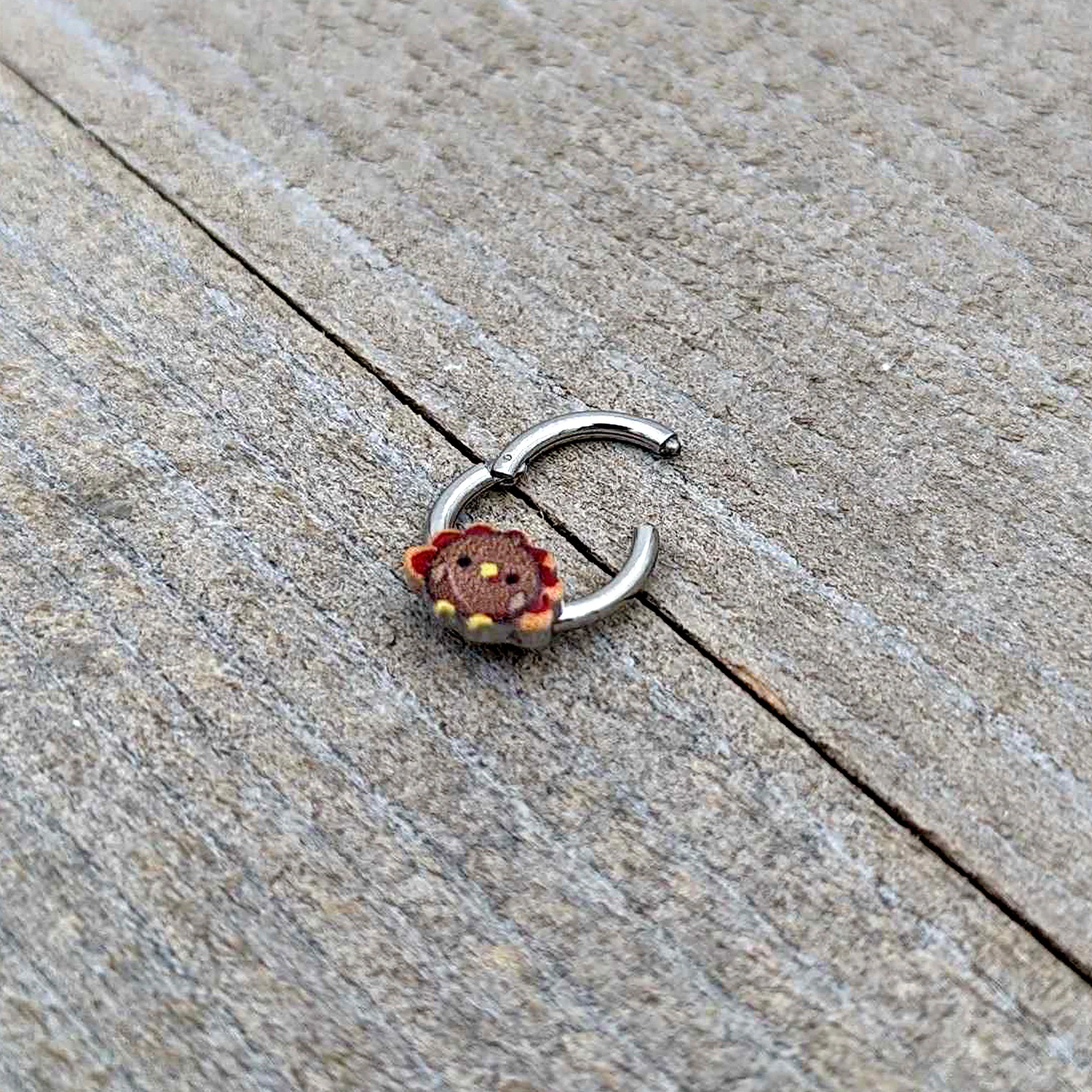16G 5/16 Sweet Tiny Turkey Thanksgiving Hinged Segment Ring - Image 8