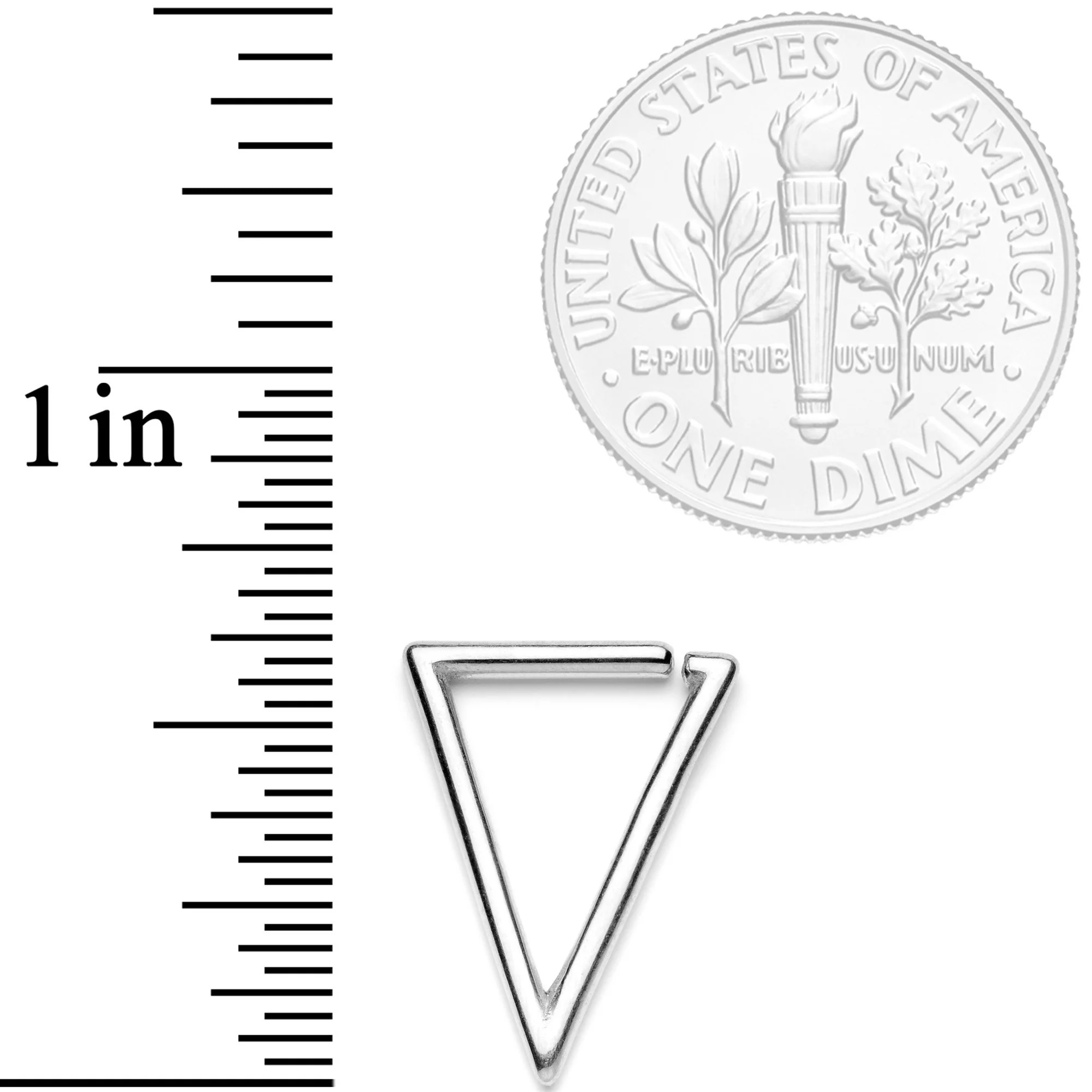 16G 5/16 Tasteful Geometric Triangle Closure Ring - Image 2