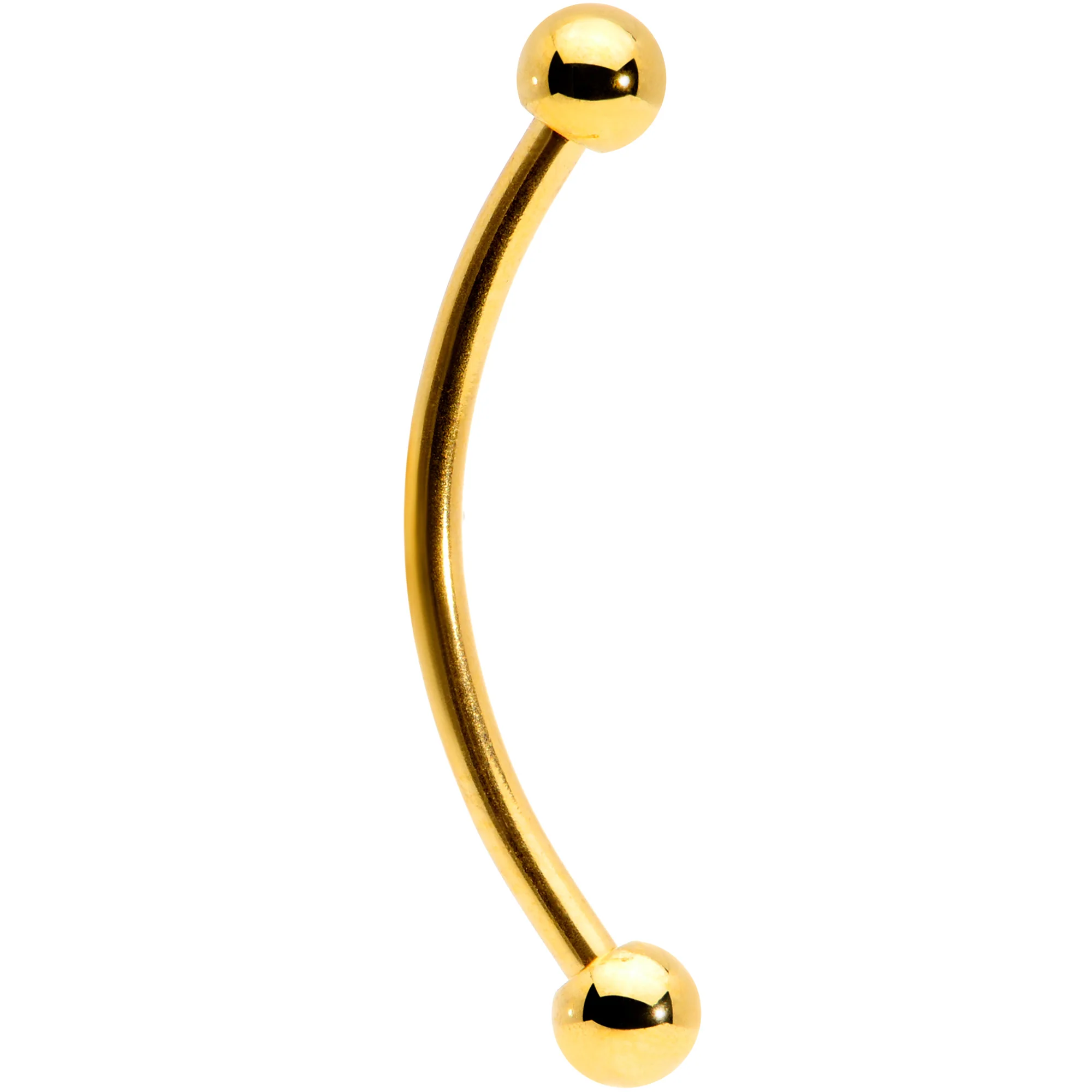 16G 5/8 Gold Tone Curved Barbell - Image 2