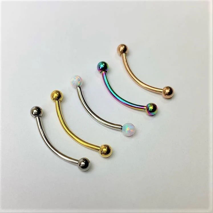16G 9/16 Rose Gold Tone Curved Barbell - Image 2