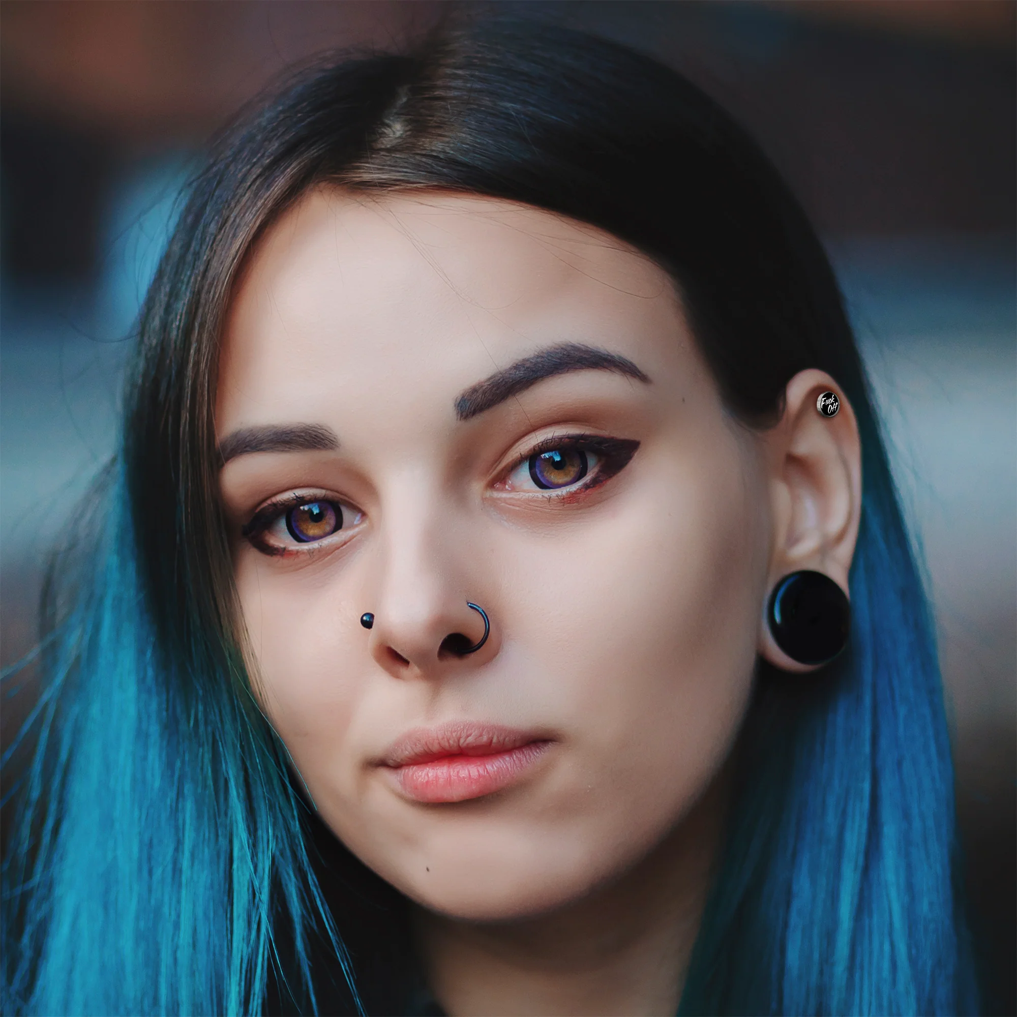 16G Black F*ck Off Tragus Cartilage Earring - Image 9
