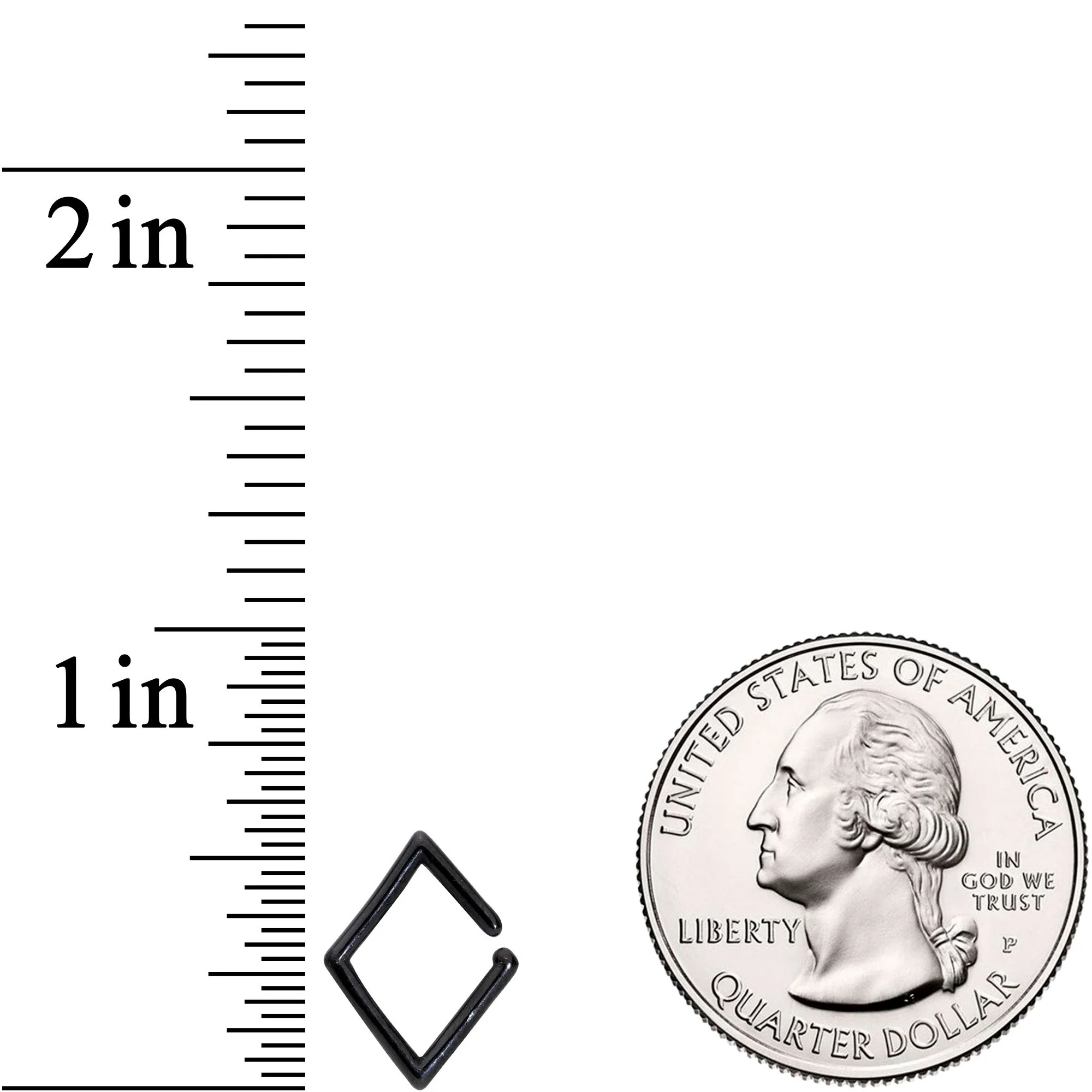 16G Black Rhombus Closure Ring - Image 2