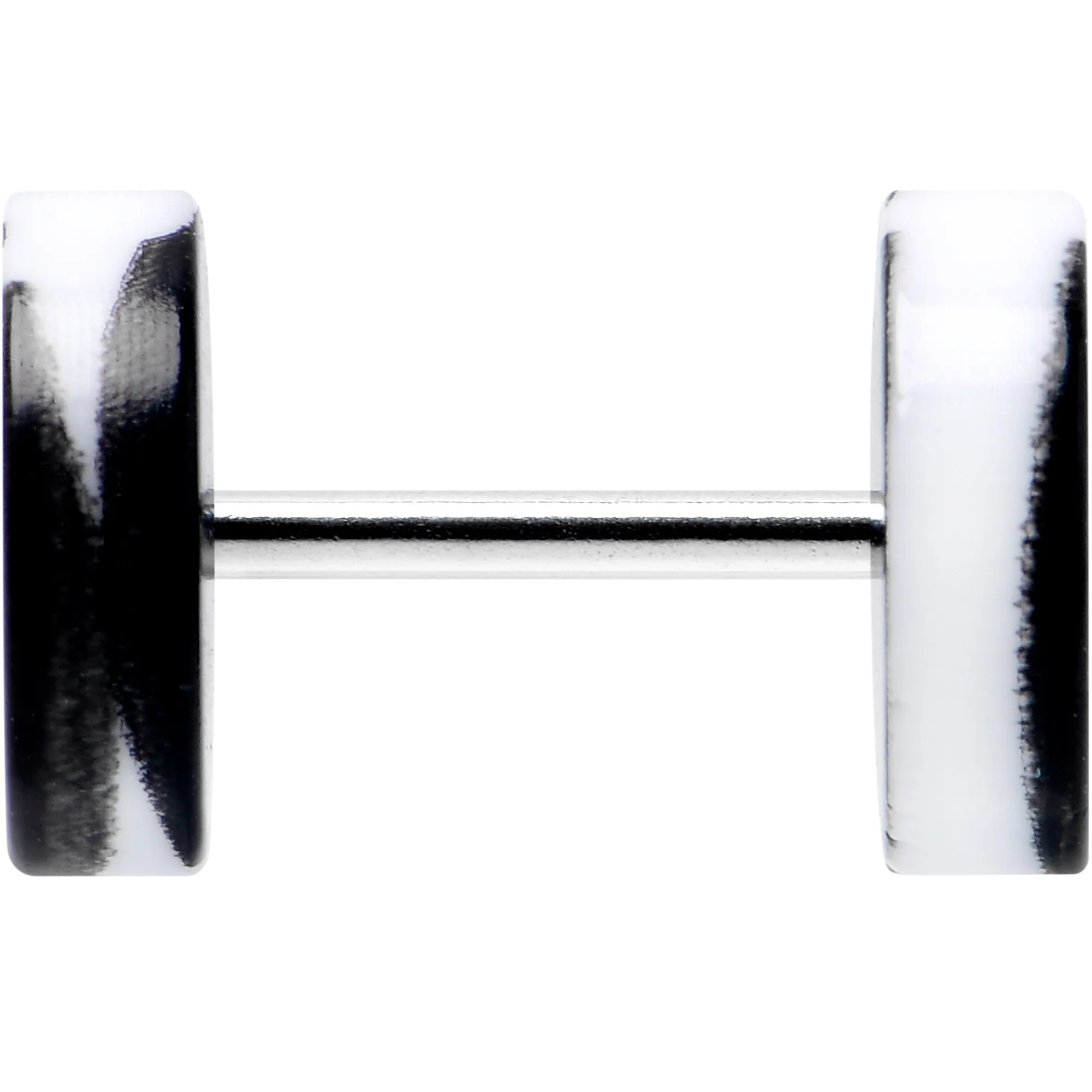 16G Black White Reverse Drip Acrylic Cheater Plug Set - Image 3
