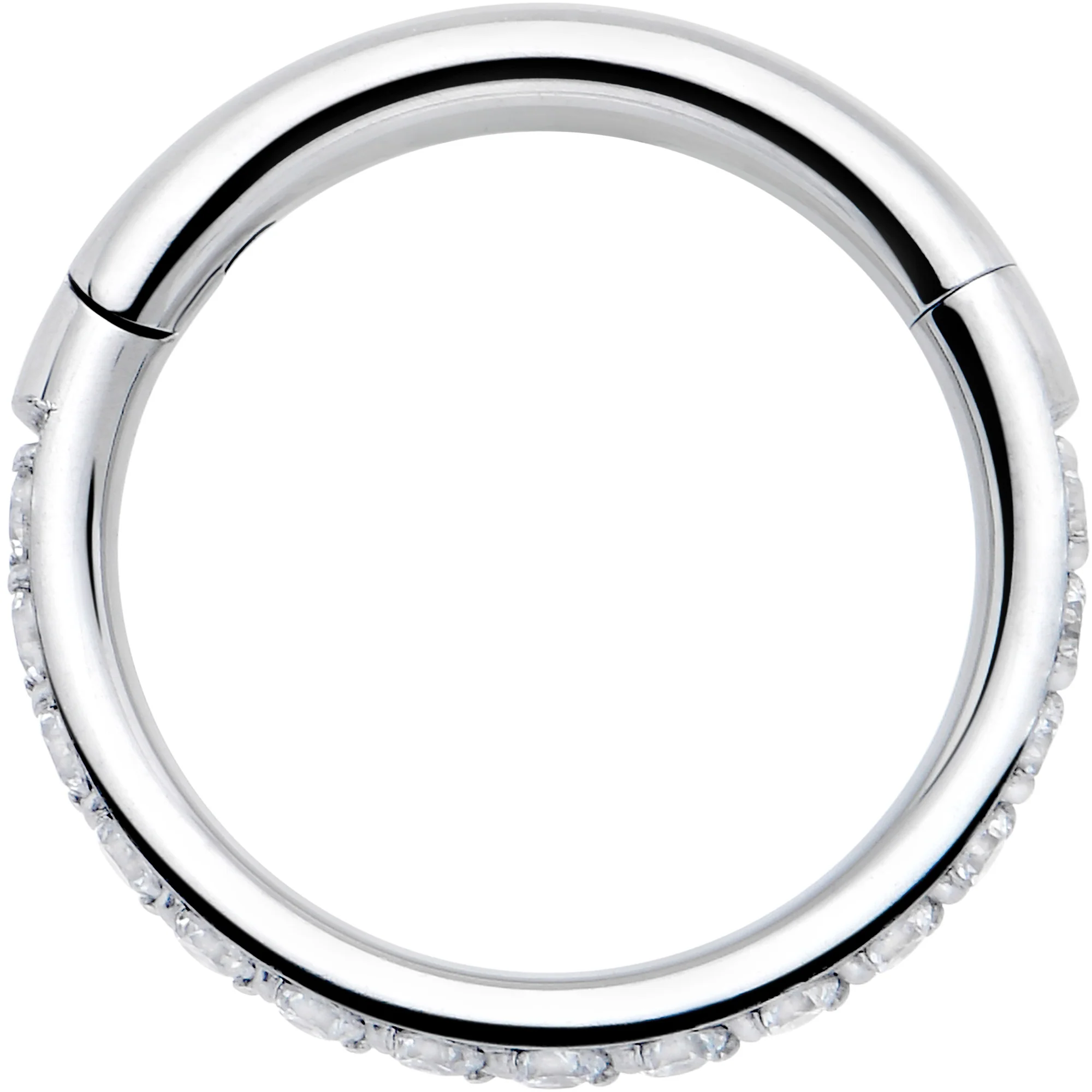 16G Clear Cubic Zirconia Forward Facing Hinged Segment Ring - Image 3