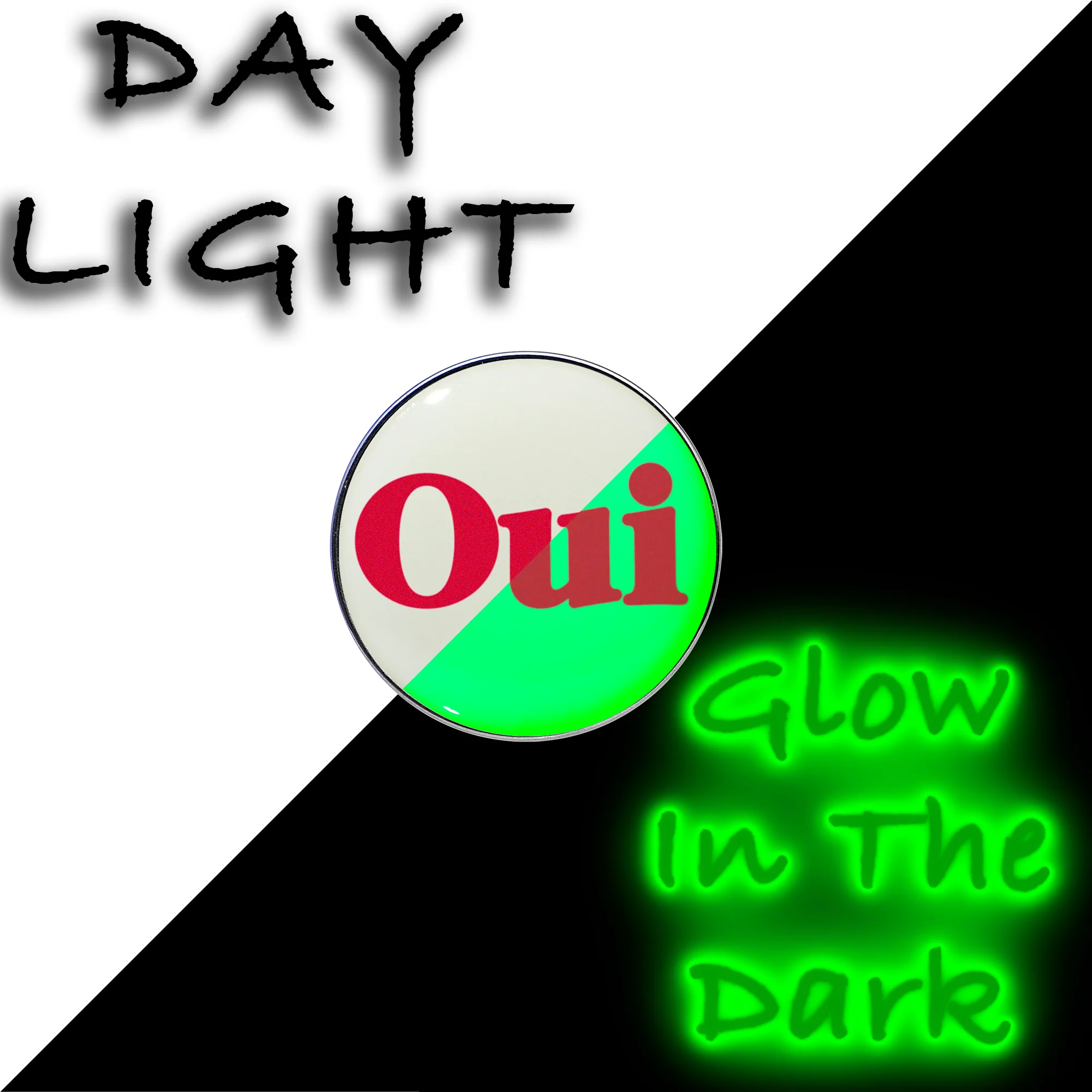 16G 1/4 Glow in the Dark OUI Tragus Cartilage Earring by Onyx O - Image 2