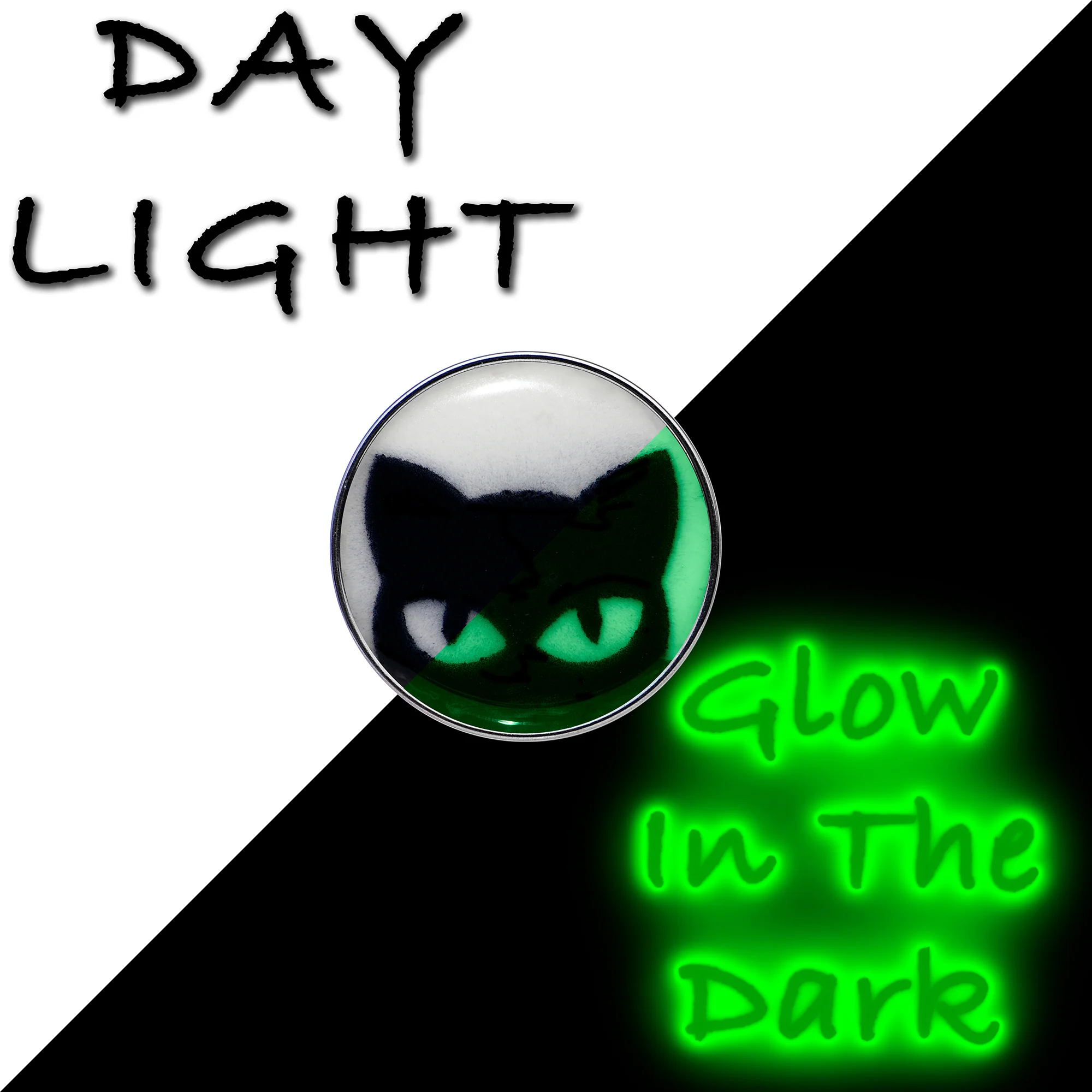 16G Glow in the Dark Peeking Black Cat Tragus Cartilage Earring by Onyx O - Image 2