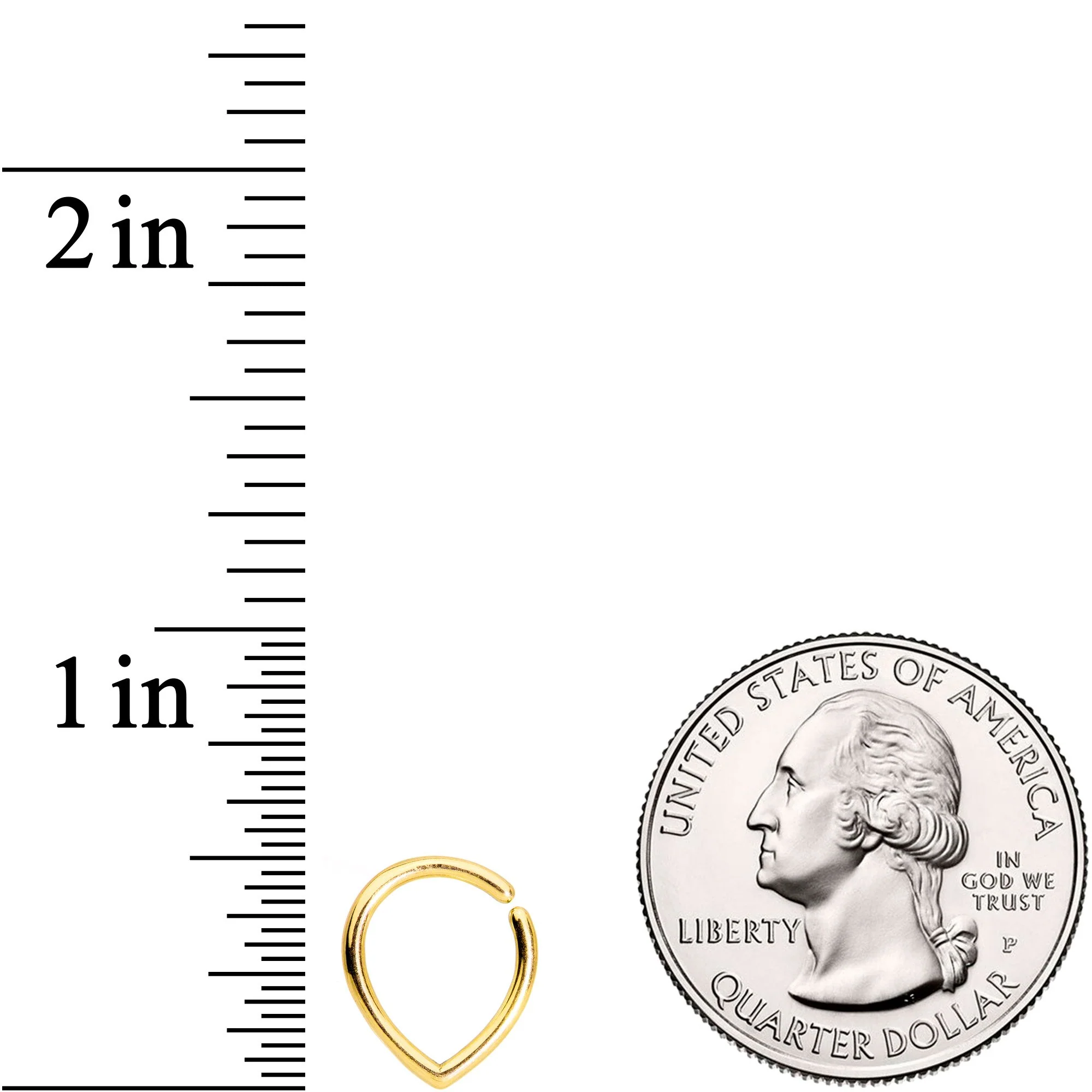 16G Gold Tone Teardrop Closure Ring - Image 2