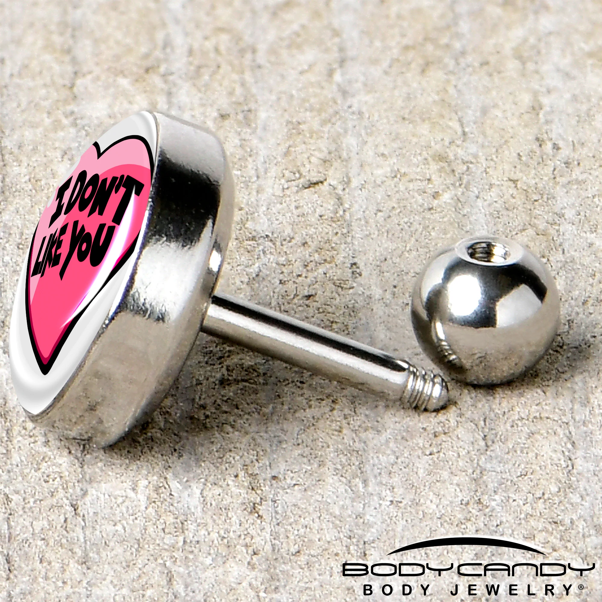 16GI Don't Like You Valentine Heart Tragus Cartilage Earring - Image 5