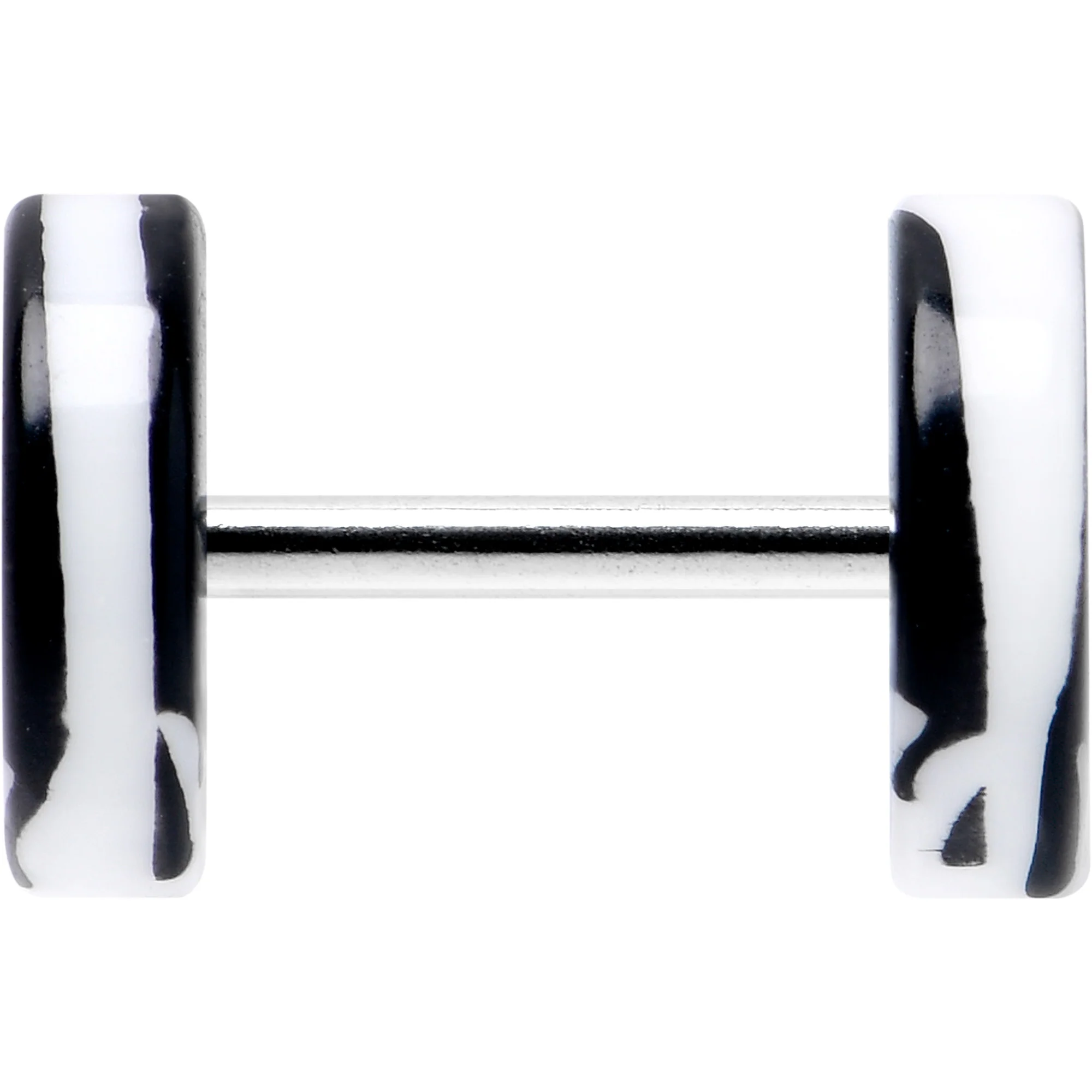 16G White Black Drip Acrylic Cheater Plug Set - Image 3