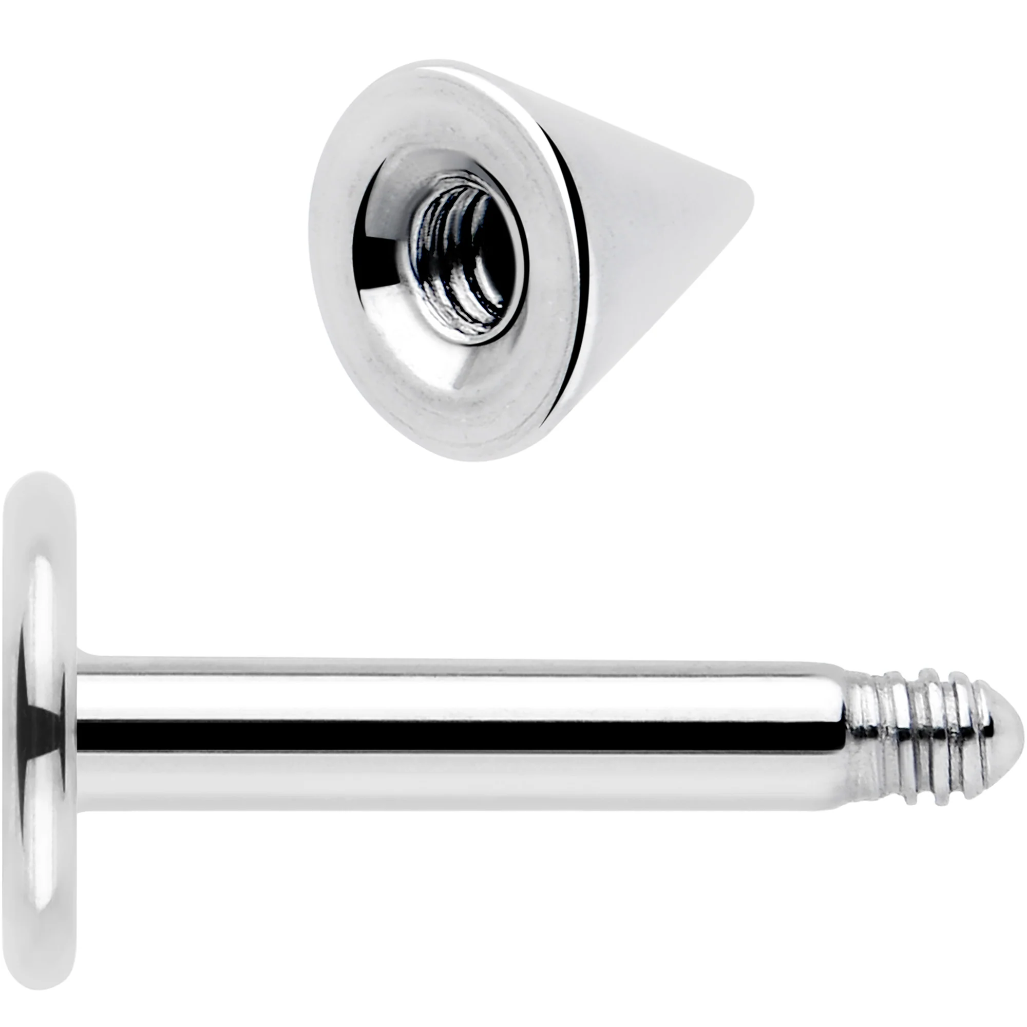 16G 1/4 Implant Grade Titanium Internally Threaded 3mm Cone End Labret - Image 5