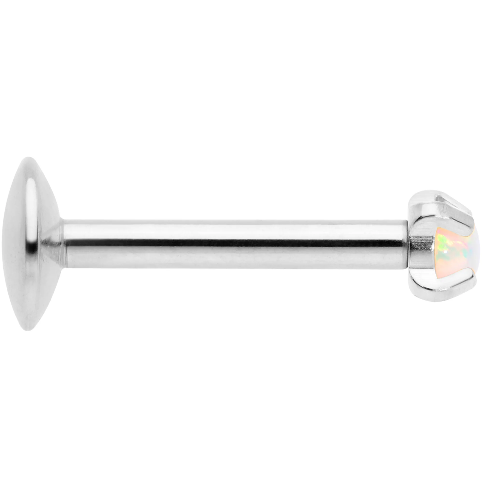 16G 5/16 2mm White Syn Opal G23 Titanium Internal Thread Labret - Image 2