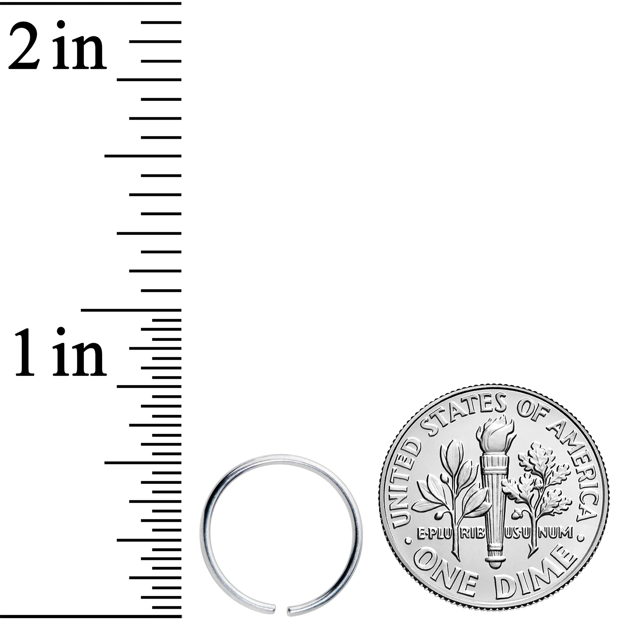 18G 1/2 Grade 23 Titanium Bendable Hoop Ring - Image 2