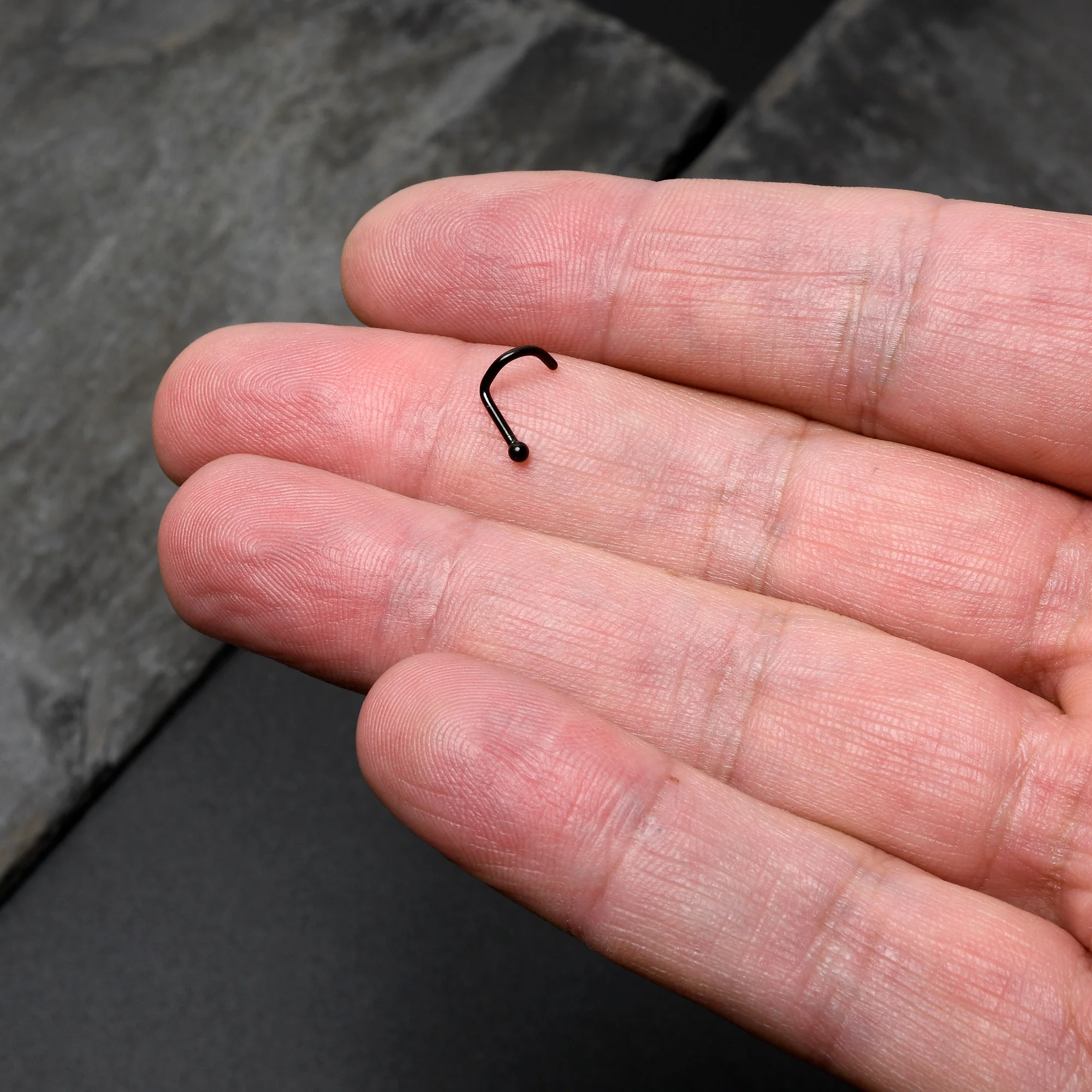 18G 1/4 Black ASTM F-136 Implant Grade Titanium Ball End Left Side Nose Screw - Image 3