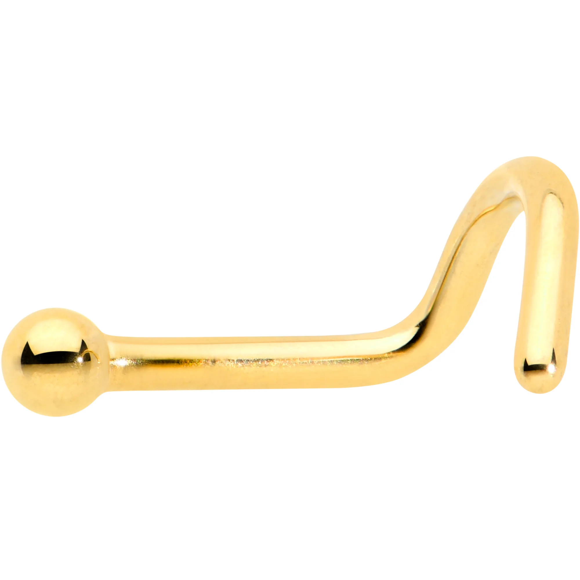 18G 1/4 Gold Hue ASTM F-136 Implant Grade Titanium Ball End Left Side Nose Screw - Image 2