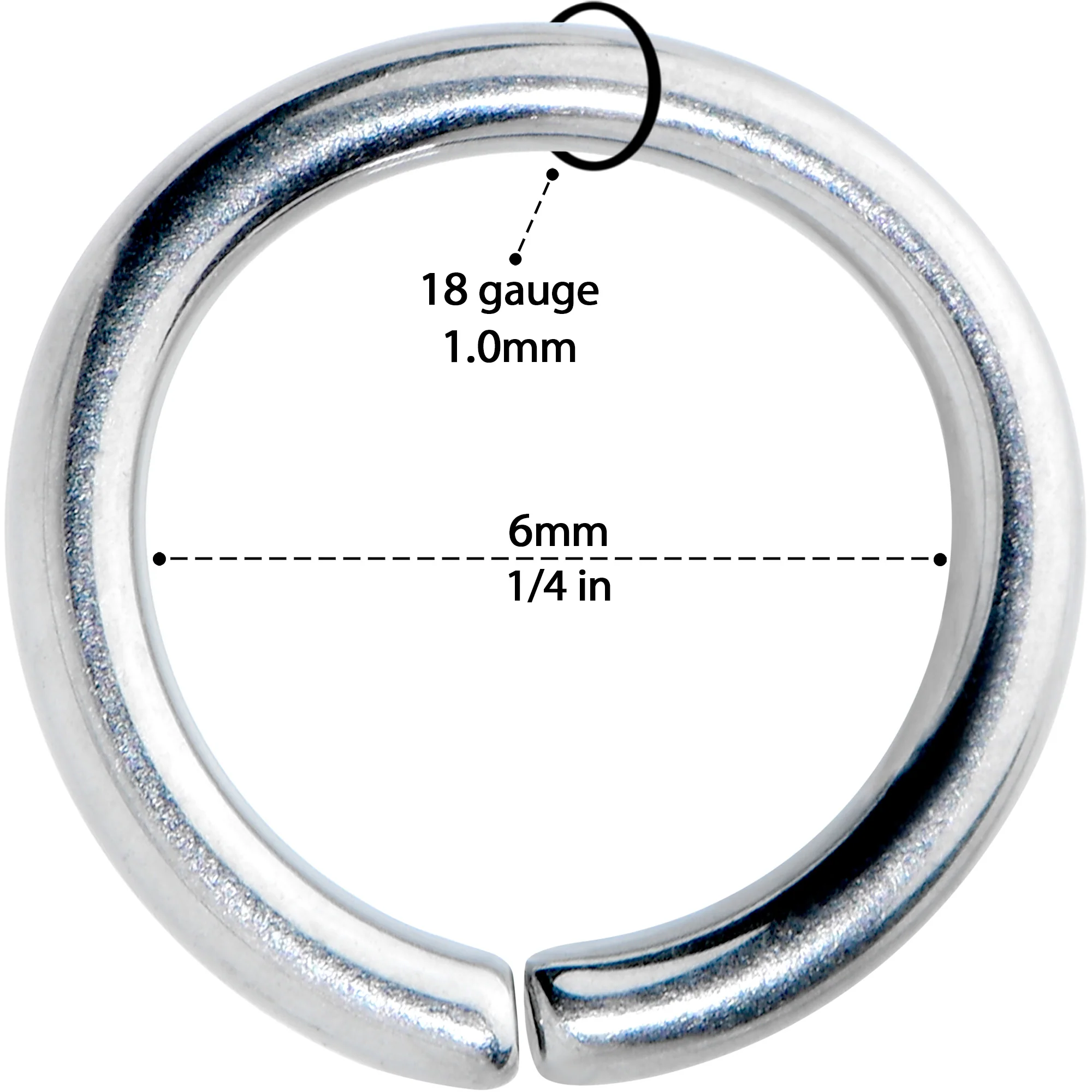 18G 1/4 Grade 23 Titanium Bendable Hoop Ring - Image 3