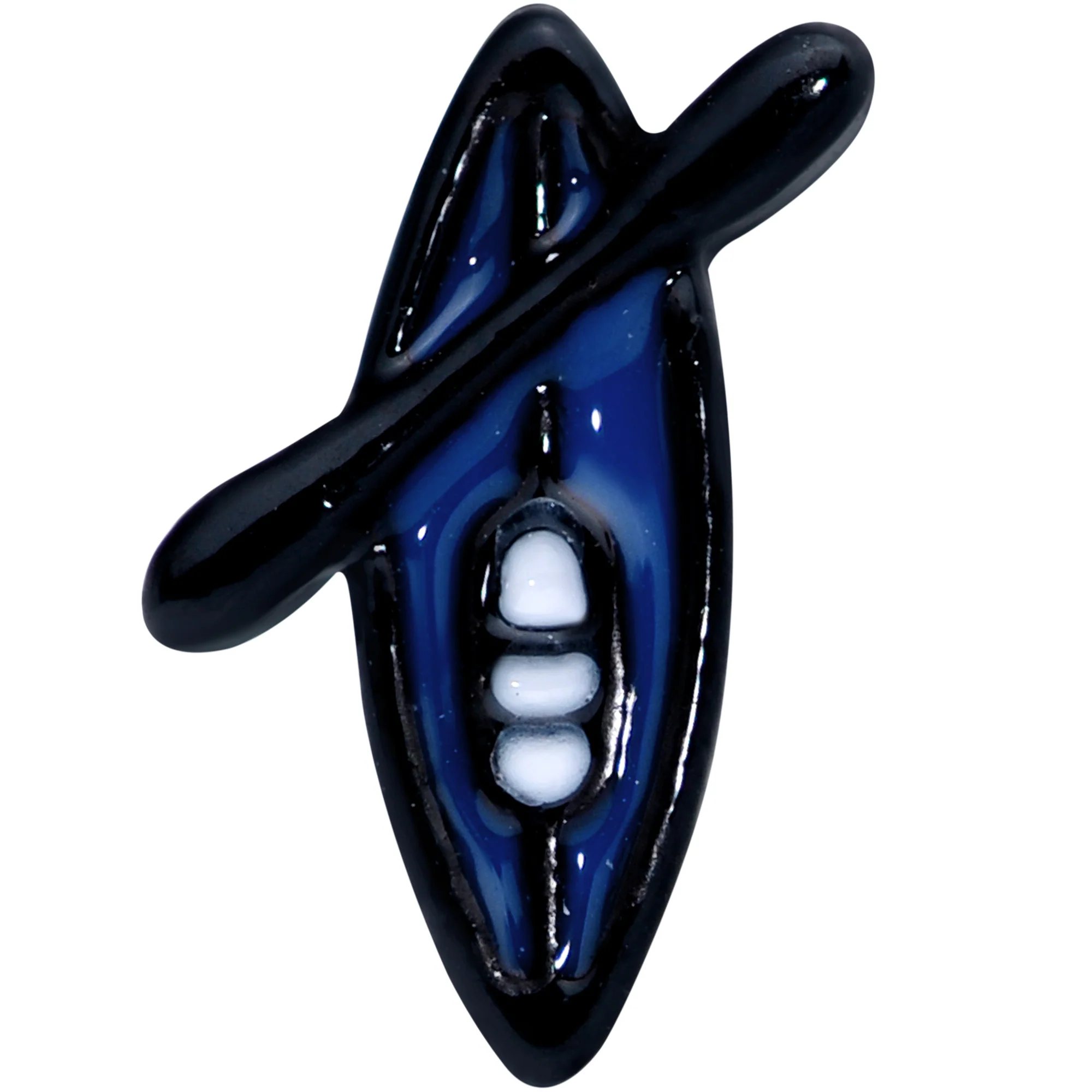 18G 3/8 Black Blue Summer Kayak Boat Nose Hoop - Image 2