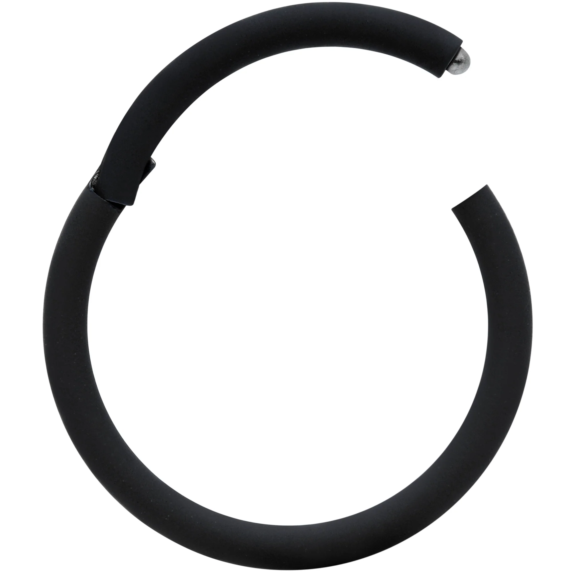 18G 3/8 Black Matte Cartilage Hinged Segment Ring - Image 2