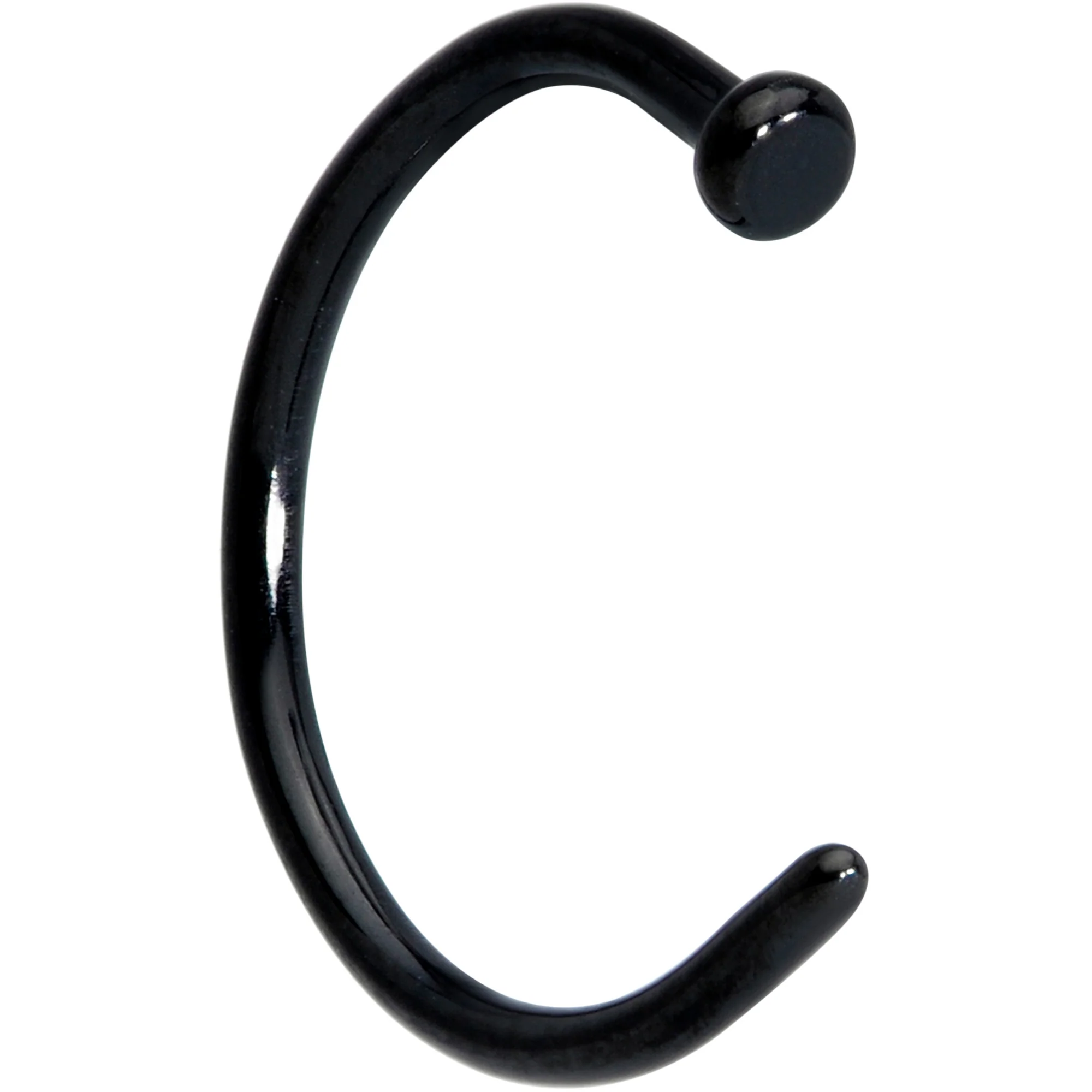 18G 3/8 Black PVD Implant Grade Titanium Disc Nose Hoop - Image 3