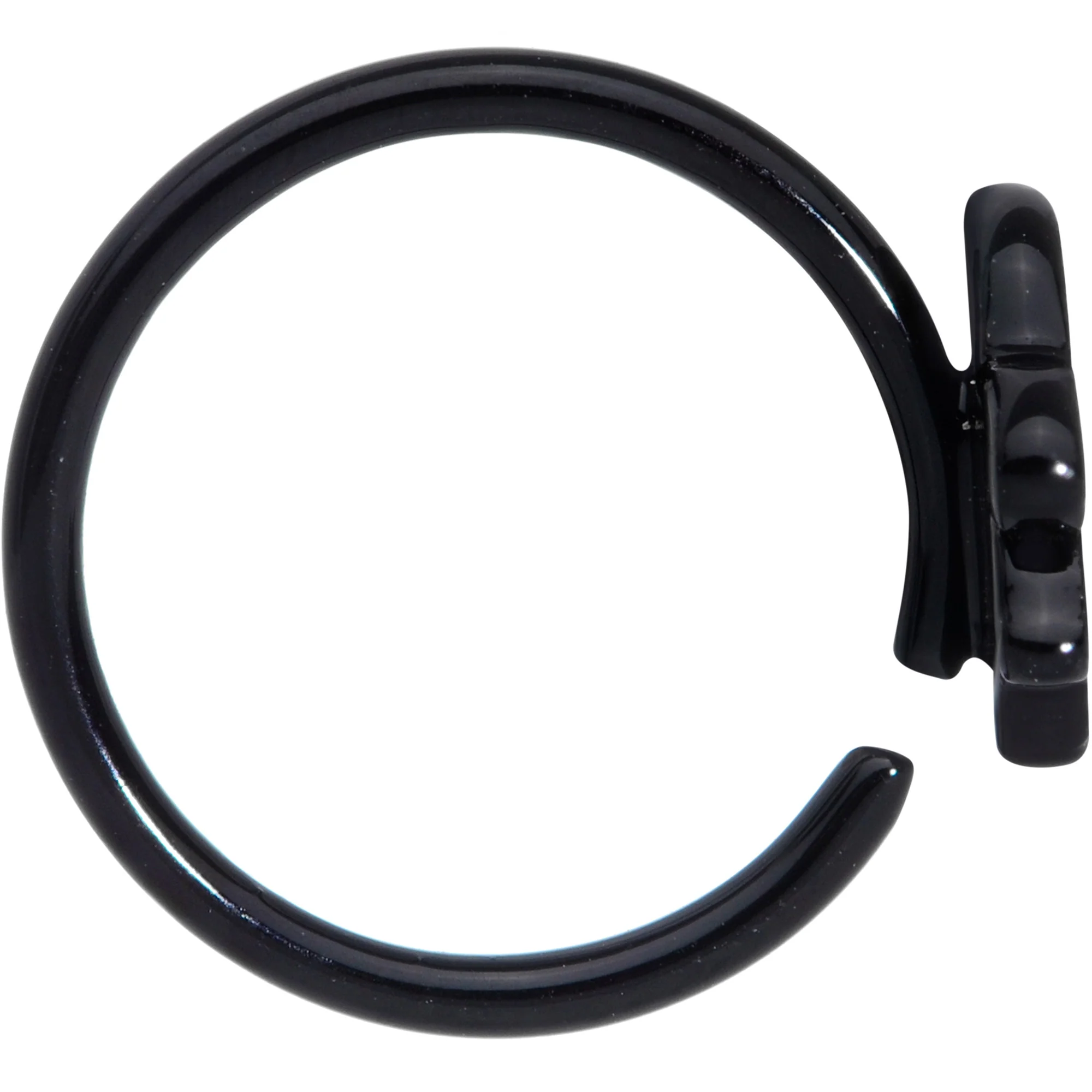18G 3/8 Black Swimming Sloth Nose Hoop - Image 3