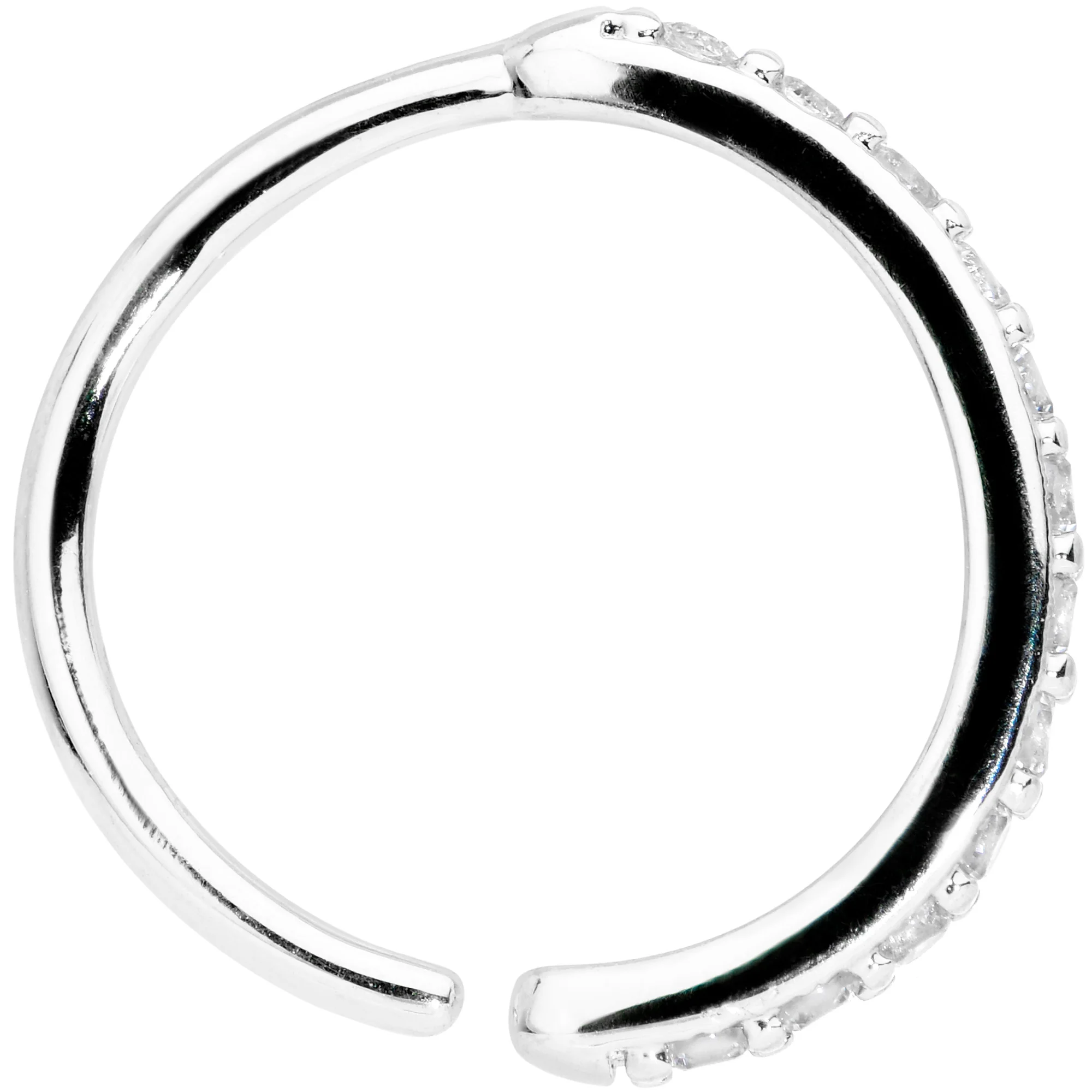 18G 3/8 Clear CZ Gem Forward Facing Closure Ring - Image 2