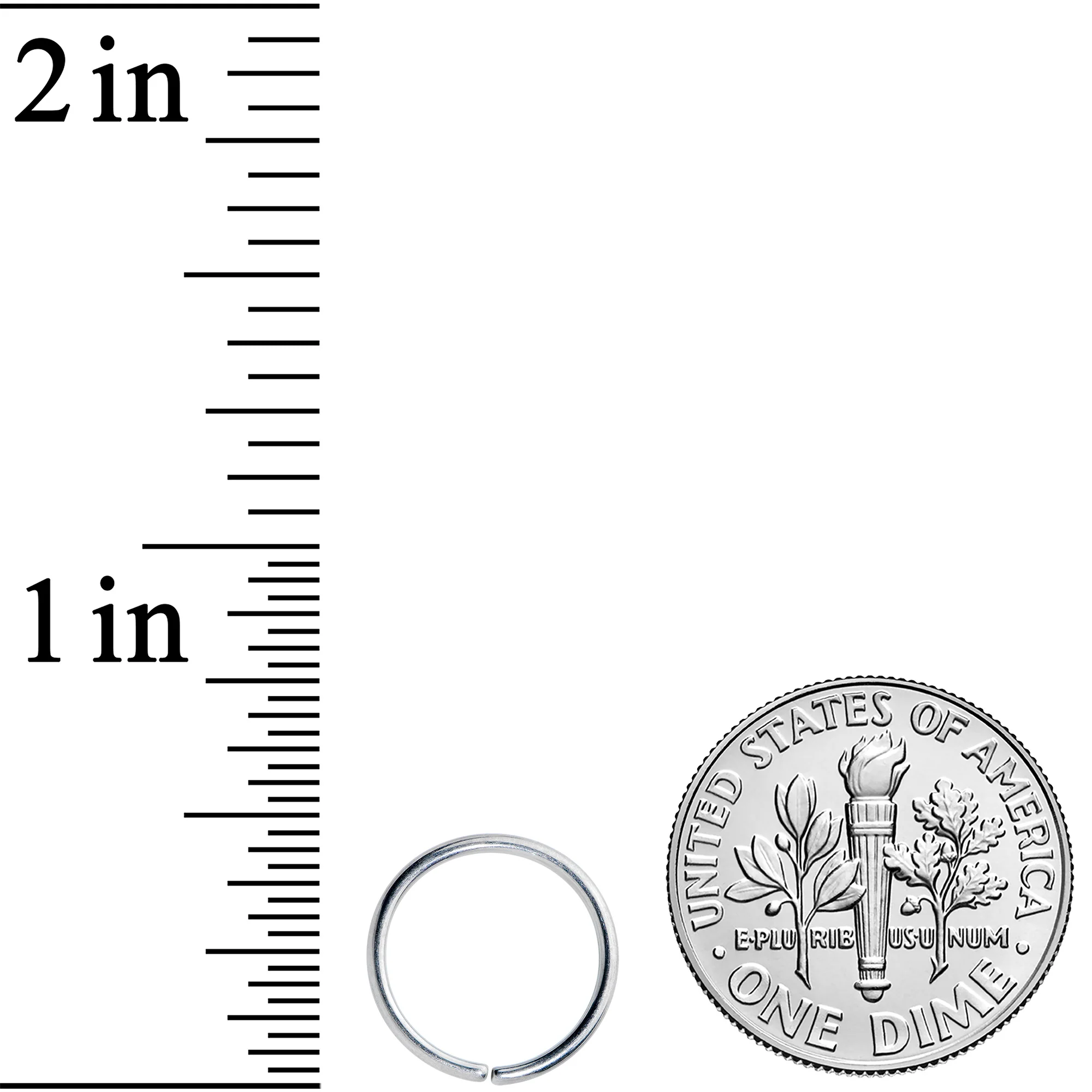 18G 3/8 Grade 23 Titanium Bendable Hoop Ring - Image 2