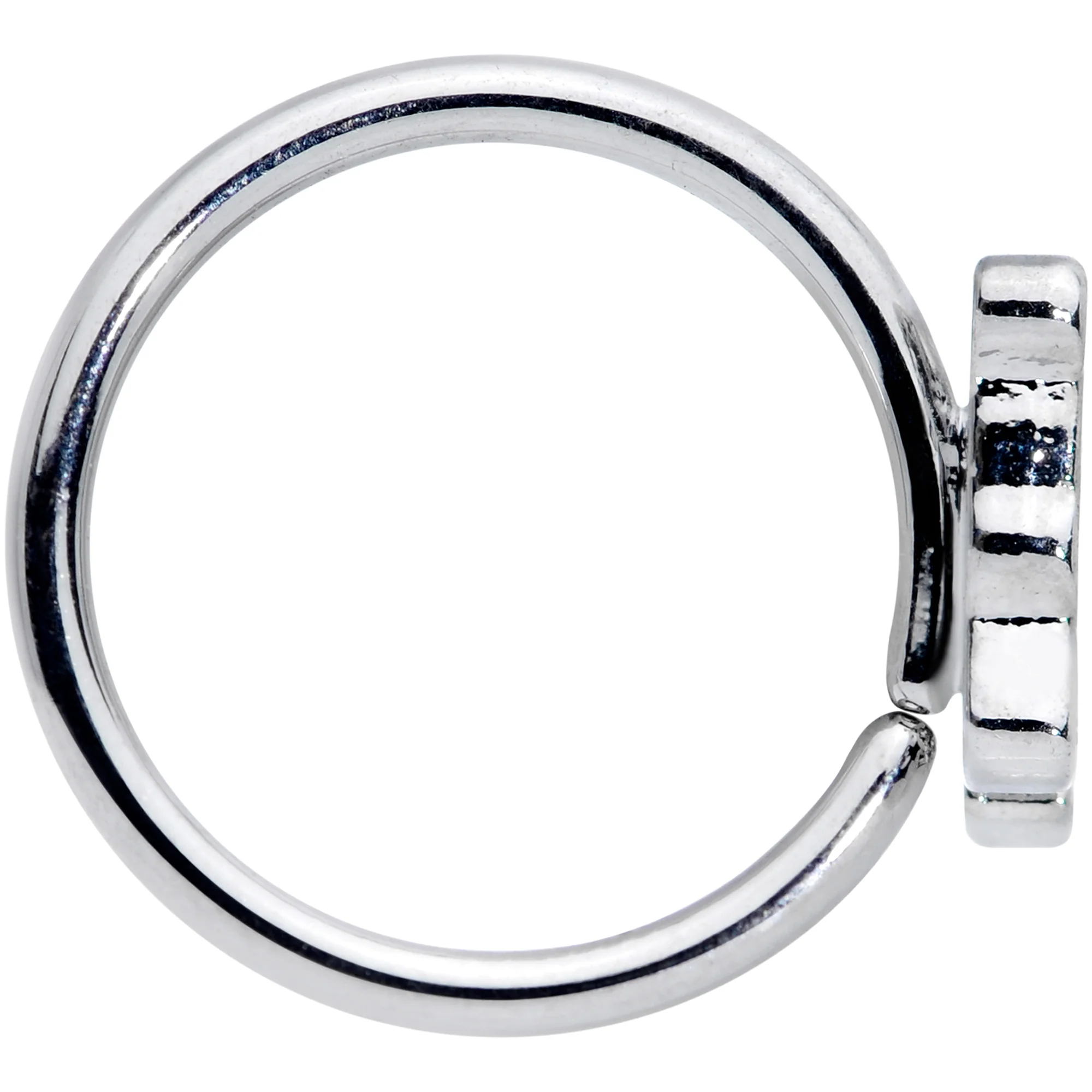 18G 3/8 Happy Purple Hippo Nose Hoop - Image 3