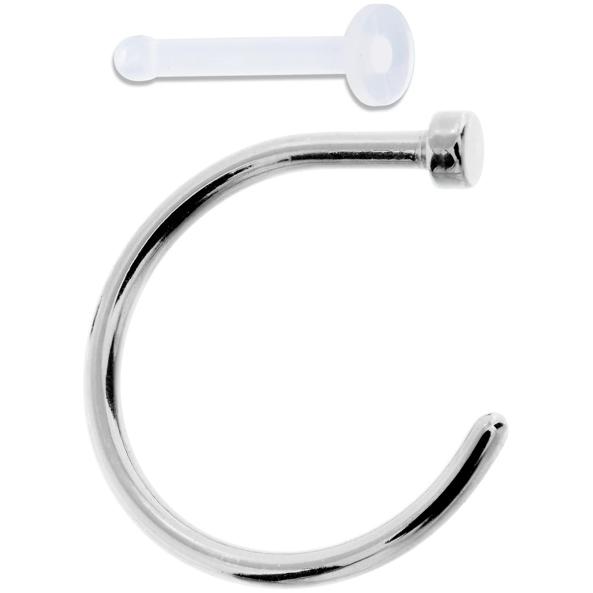 18G 3/8 Pack Set of 3 Assorted Stainless Steel Nose Hoop Rings - Image 2