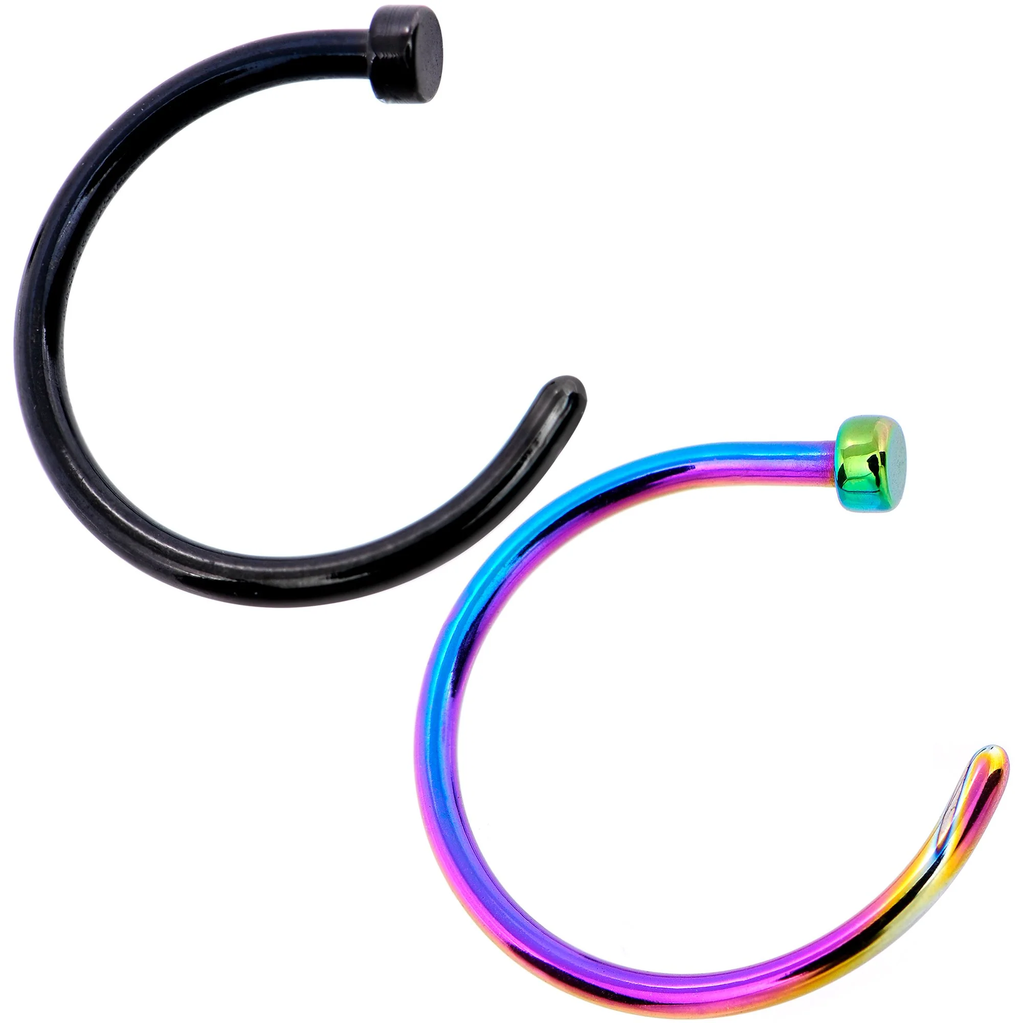 18G 3/8 Pack Set of 5 Assorted Stainless Steel Nose Hoop Rings - Image 4