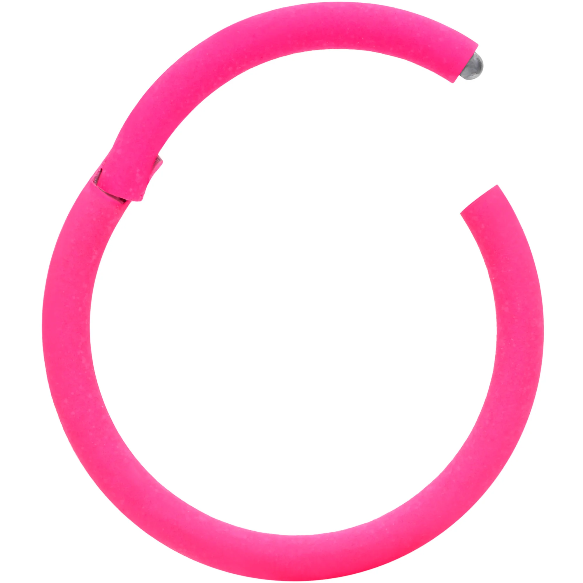 18G 3/8 Pink Matte Cartilage Hinged Segment Ring - Image 2