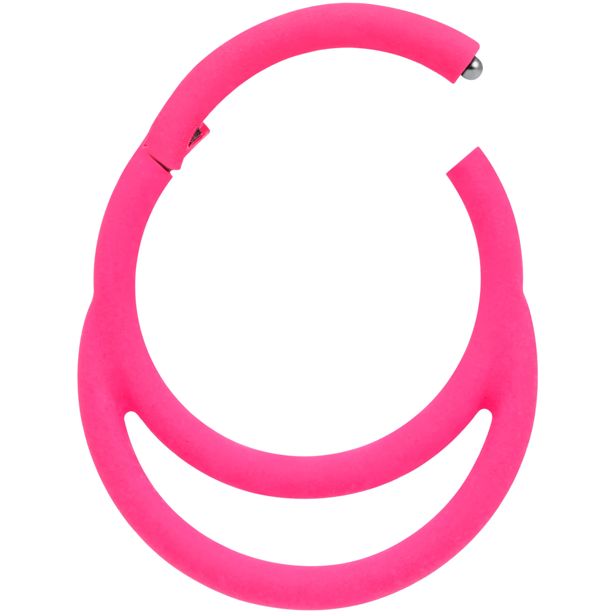 18G 3/8 Pink Matte Double Circle Cartilage Hinged Segment Ring - Image 2