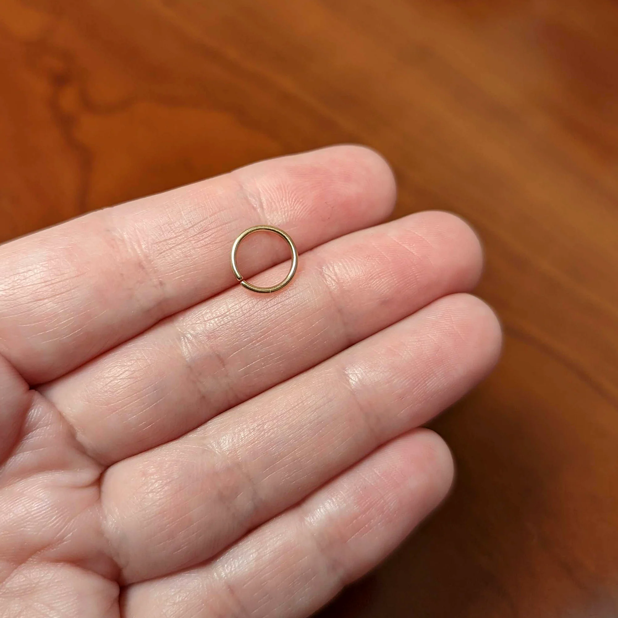 18G 3/8 Rose Gold Tone PVD Grade 23 Titanium Bendable Hoop Ring - Image 4