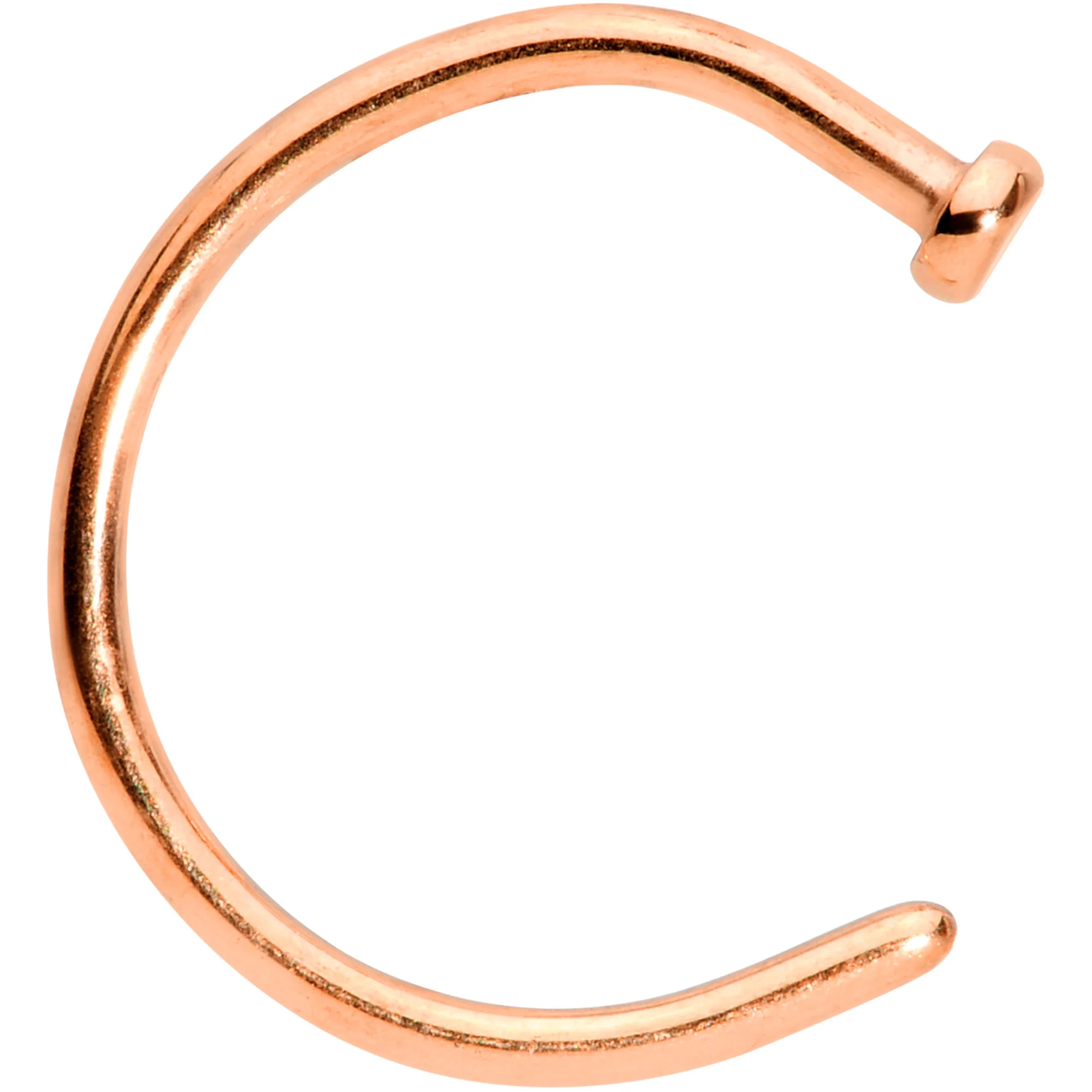 18G 3/8 Rose Gold Tone PVD Implant Grade Titanium Disc Nose Hoop - Image 2