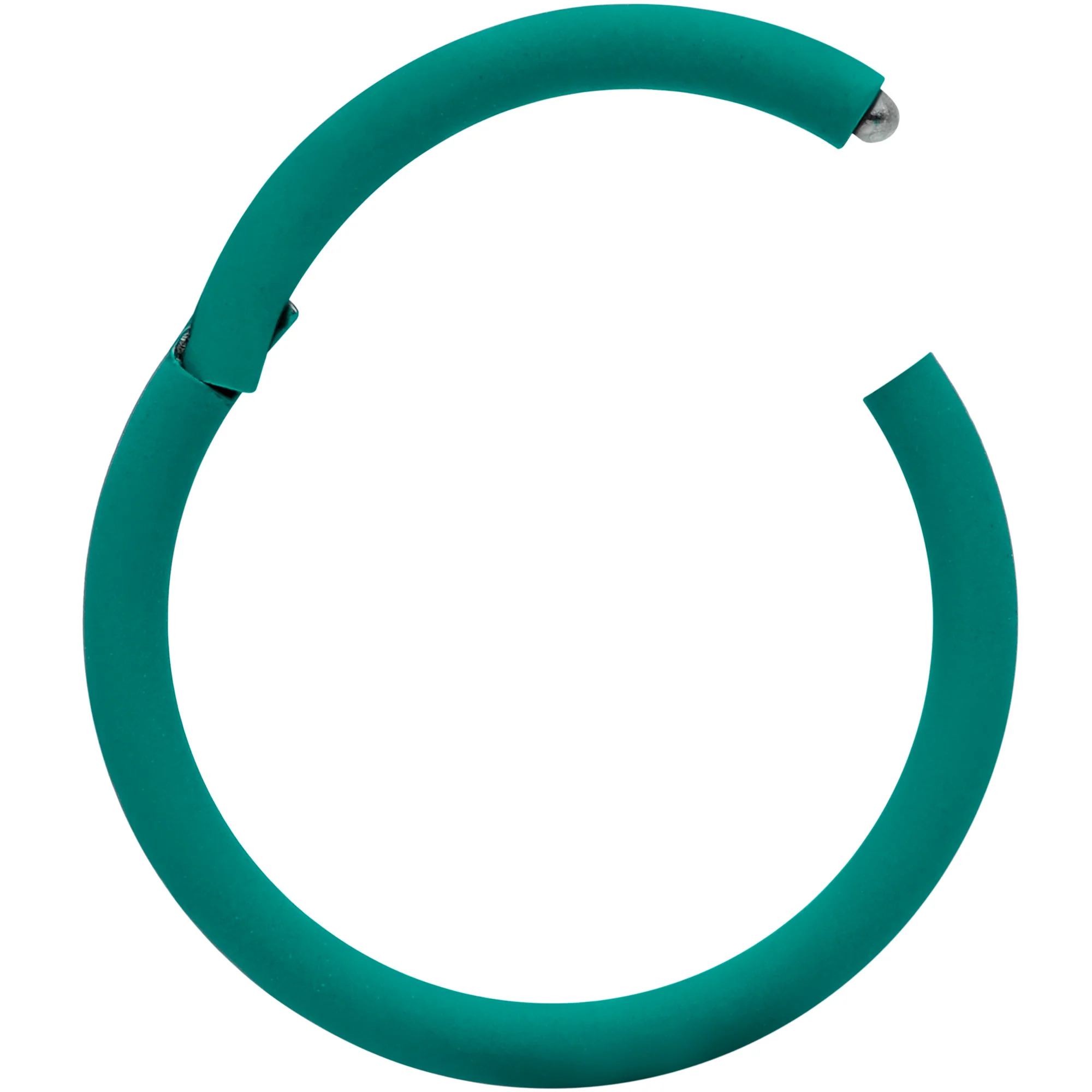 18G 3/8 Teal Matte Cartilage Hinged Segment Ring - Image 2