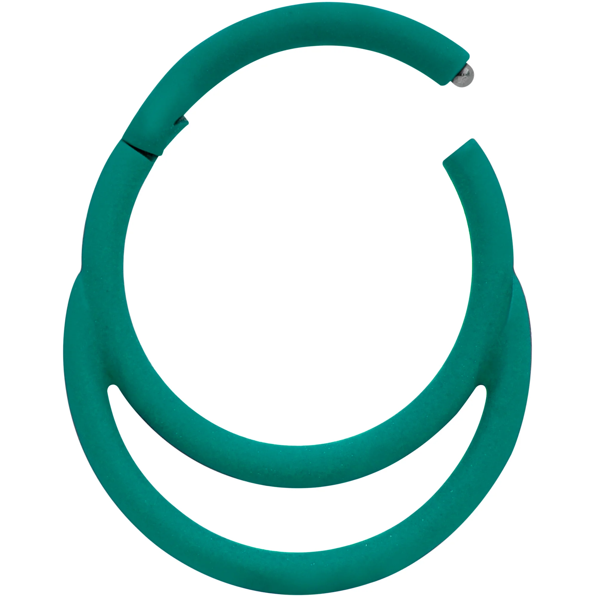 18G 3/8 Teal Matte Double Circle Cartilage Hinged Segment Ring - Image 2