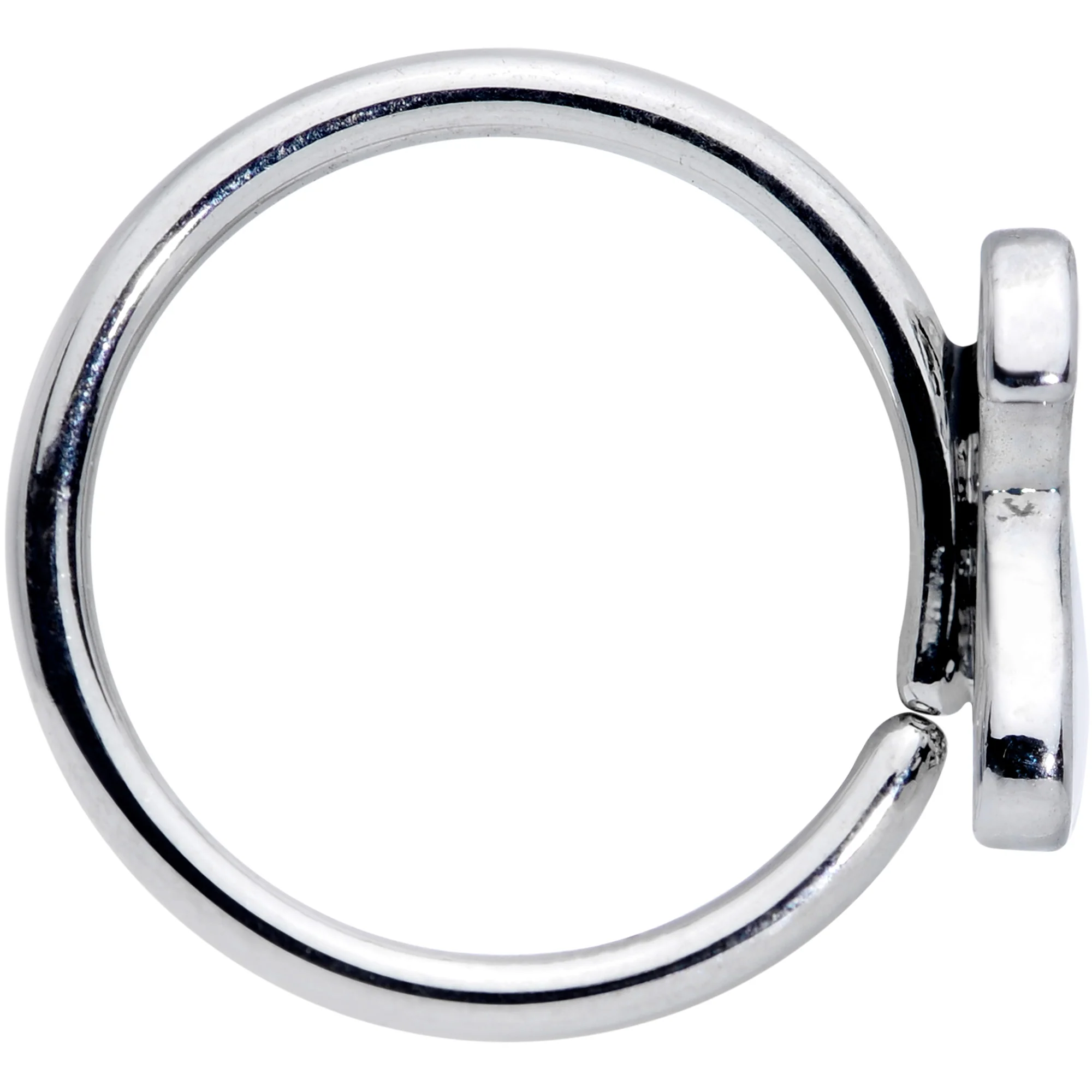 18G 3/8 White Sitting Dog Nose Hoop - Image 3