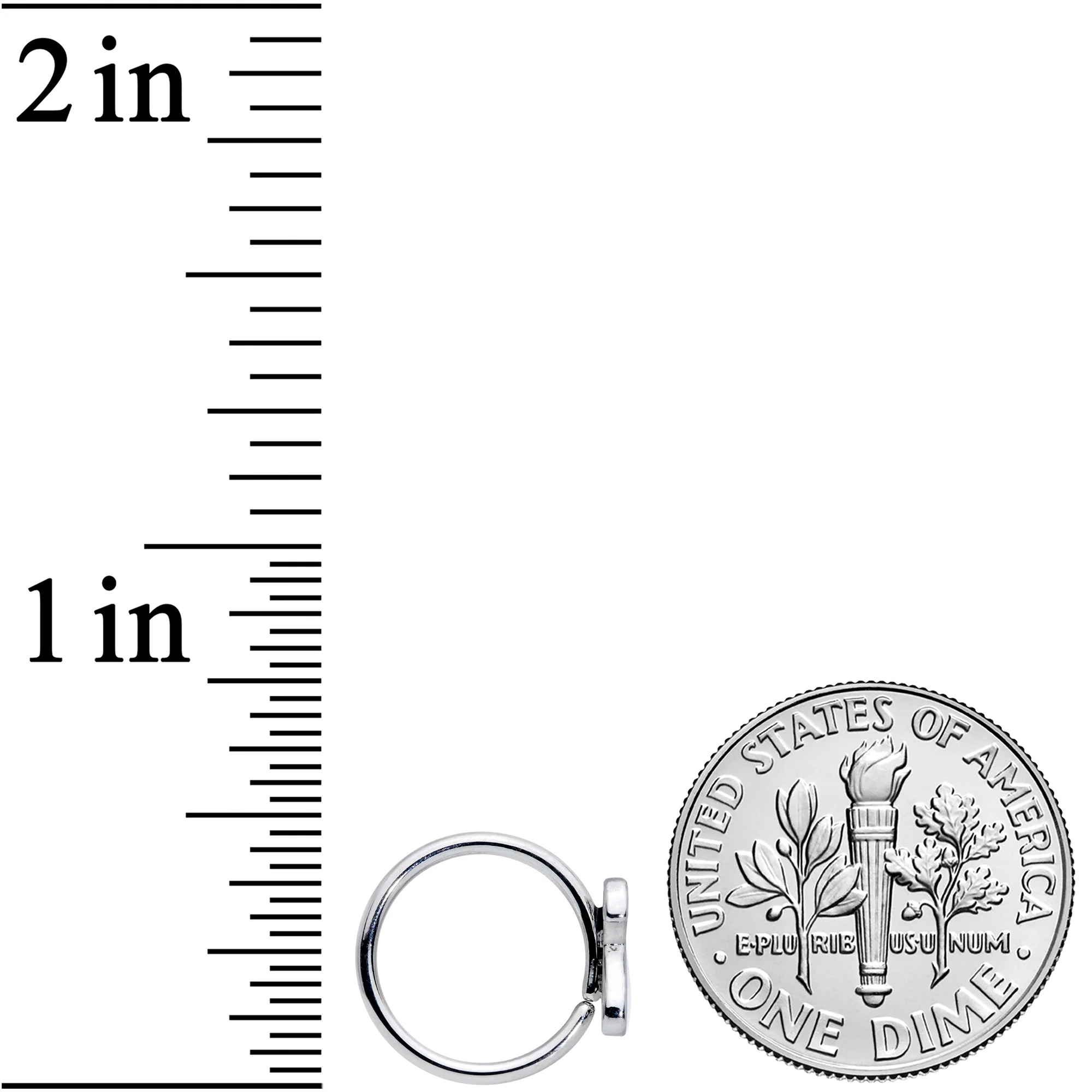 18G 3/8 White Sitting Dog Nose Hoop - Image 4