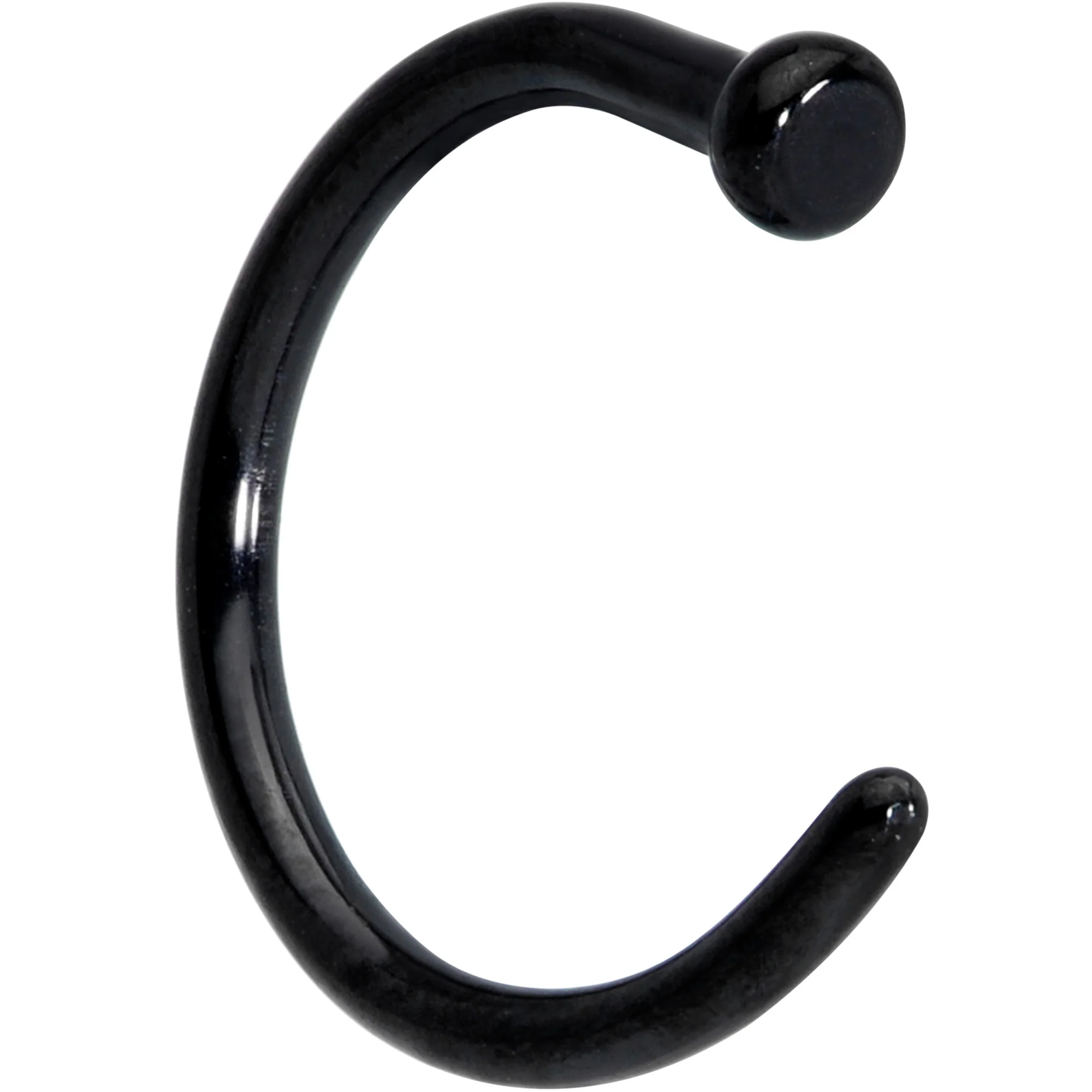 18G 5/16 Black PVD Implant Grade Titanium Disc Nose Hoop - Image 3