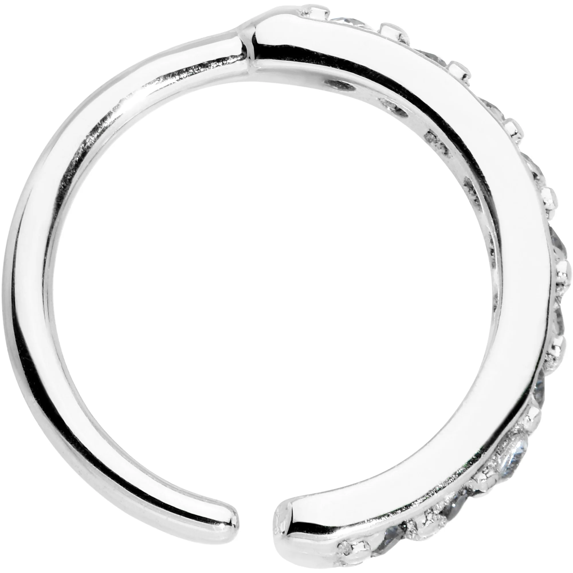 18G 5/16 Clear CZ Gem Forward Facing Closure Ring - Image 2