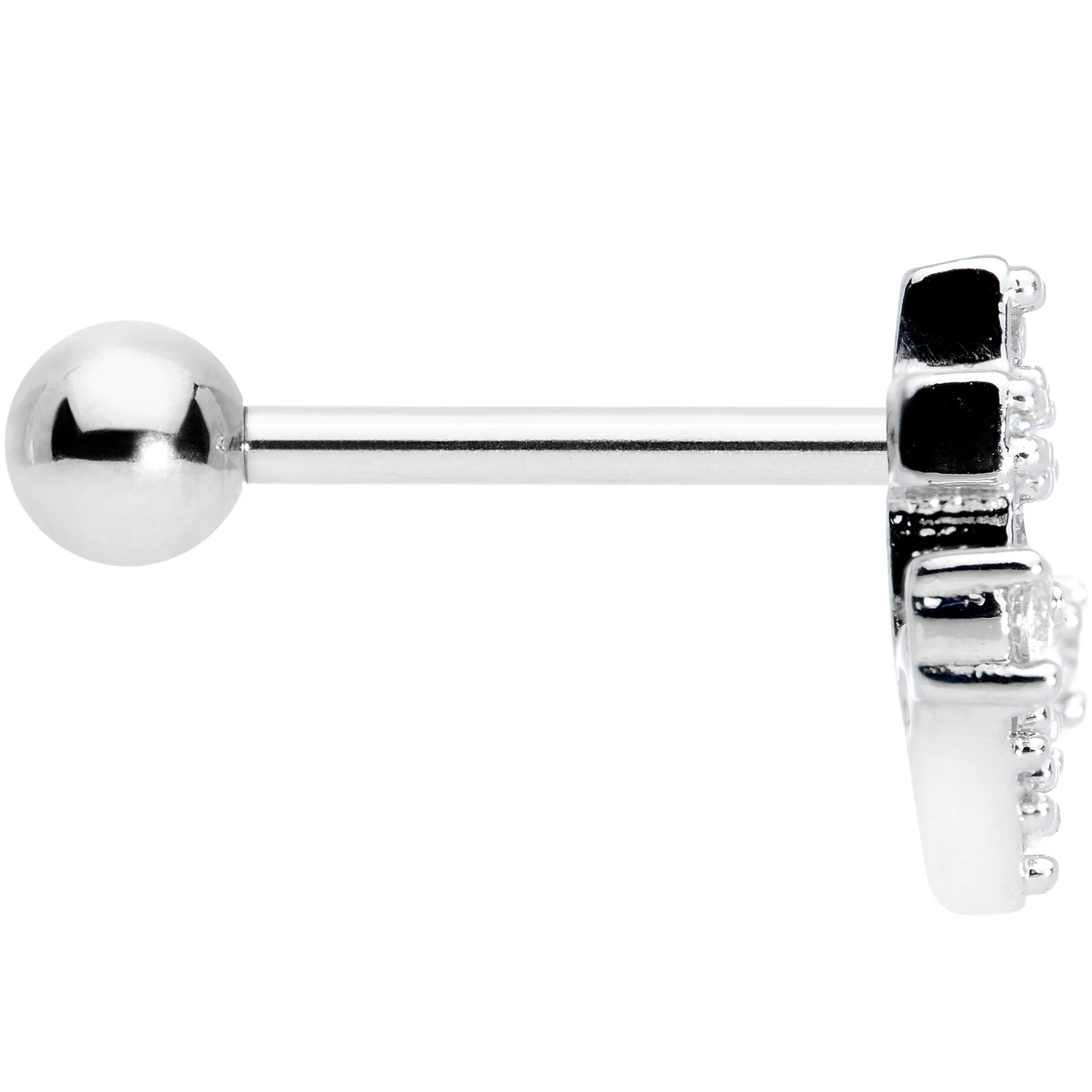 18G 5/16 Clear CZ Gem Nautical Anchor Cartilage Tragus Earring - Image 3