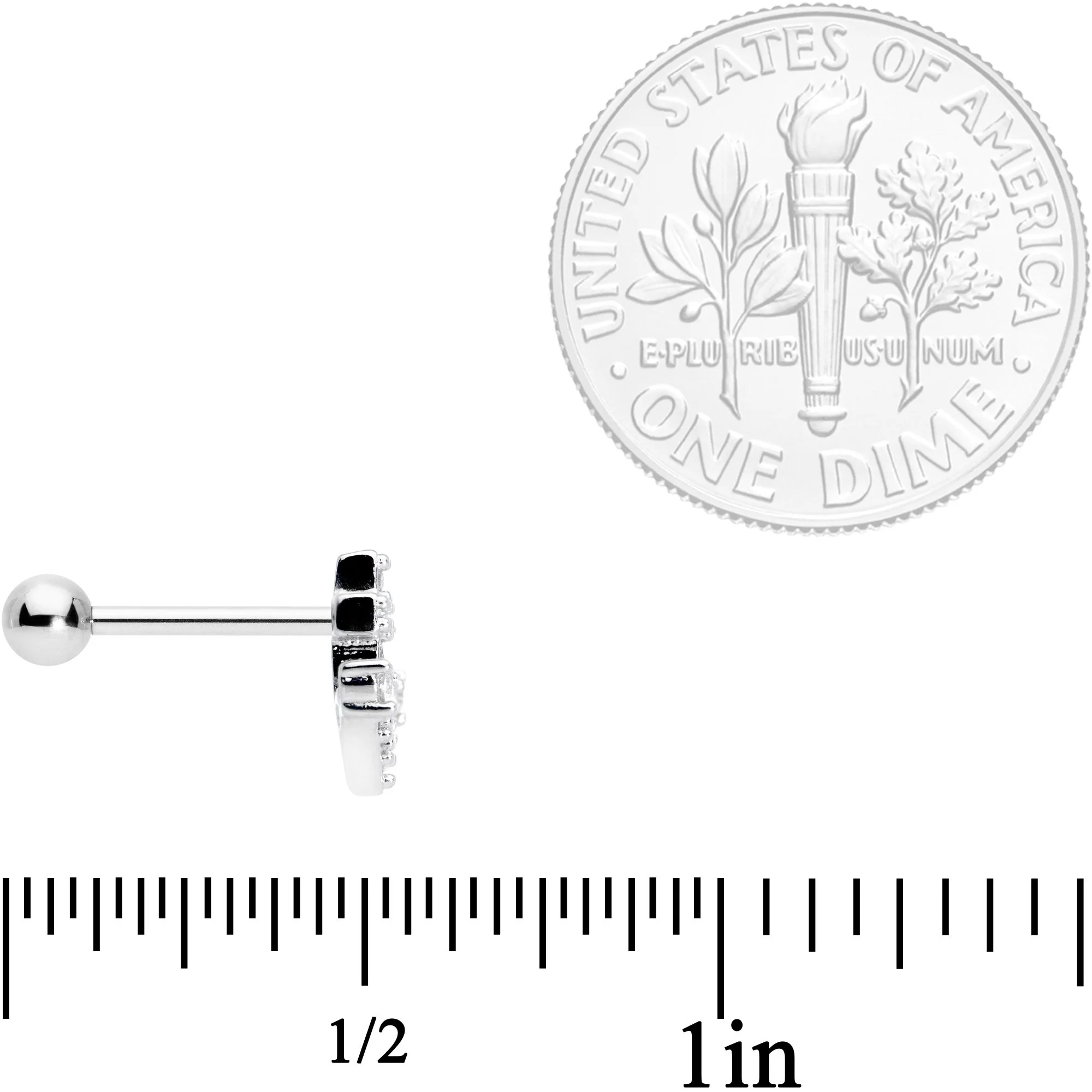 18G 5/16 Clear CZ Gem Nautical Anchor Cartilage Tragus Earring - Image 4